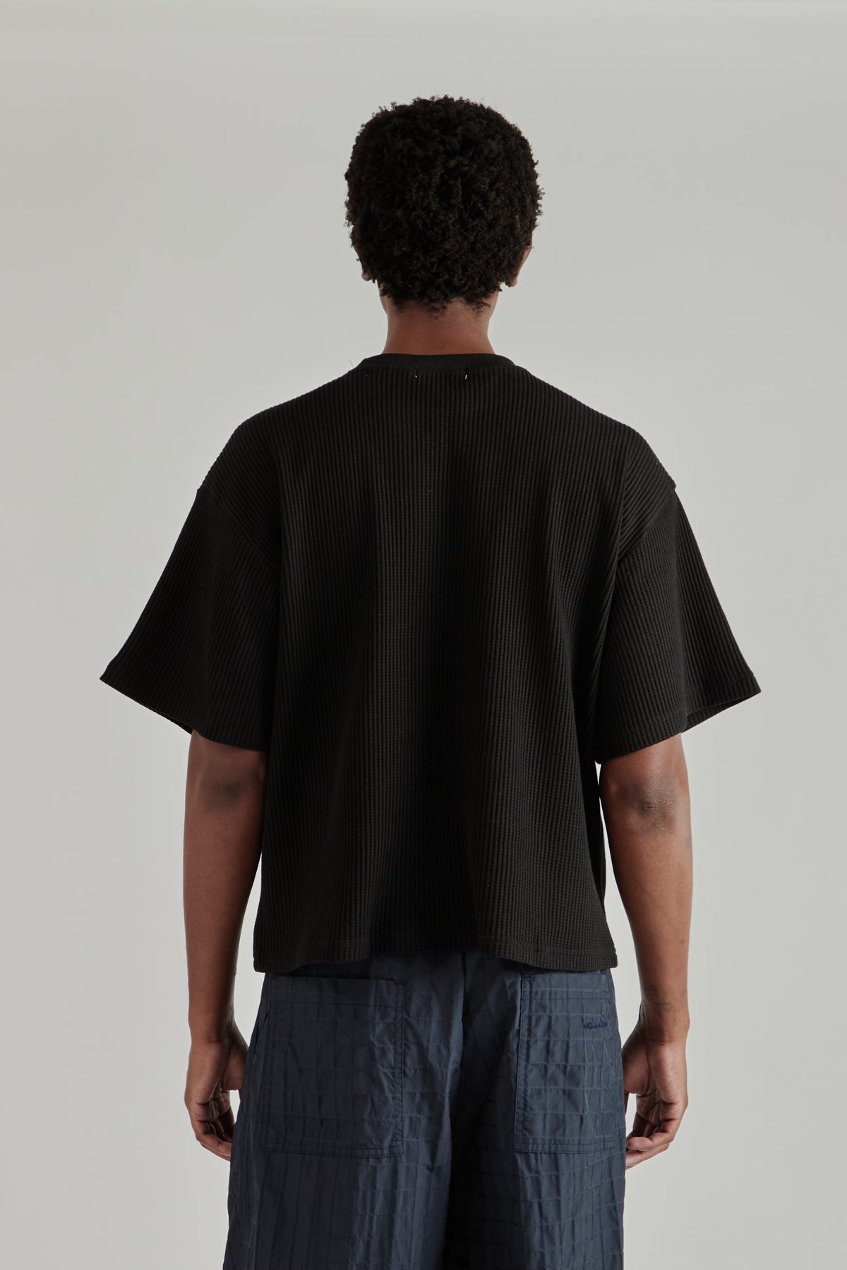 Estudio Niksen FW26 Cropped Waffle Tee Black1489