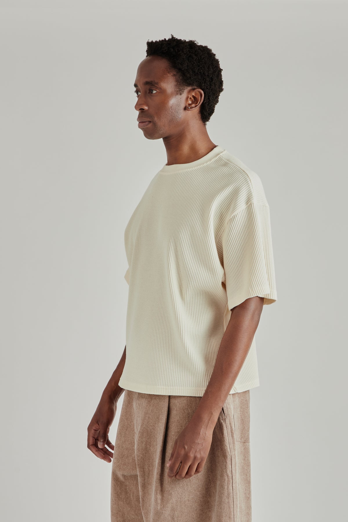 Estudio Niksen FW26 Cropped Waffle Tee Cream1881