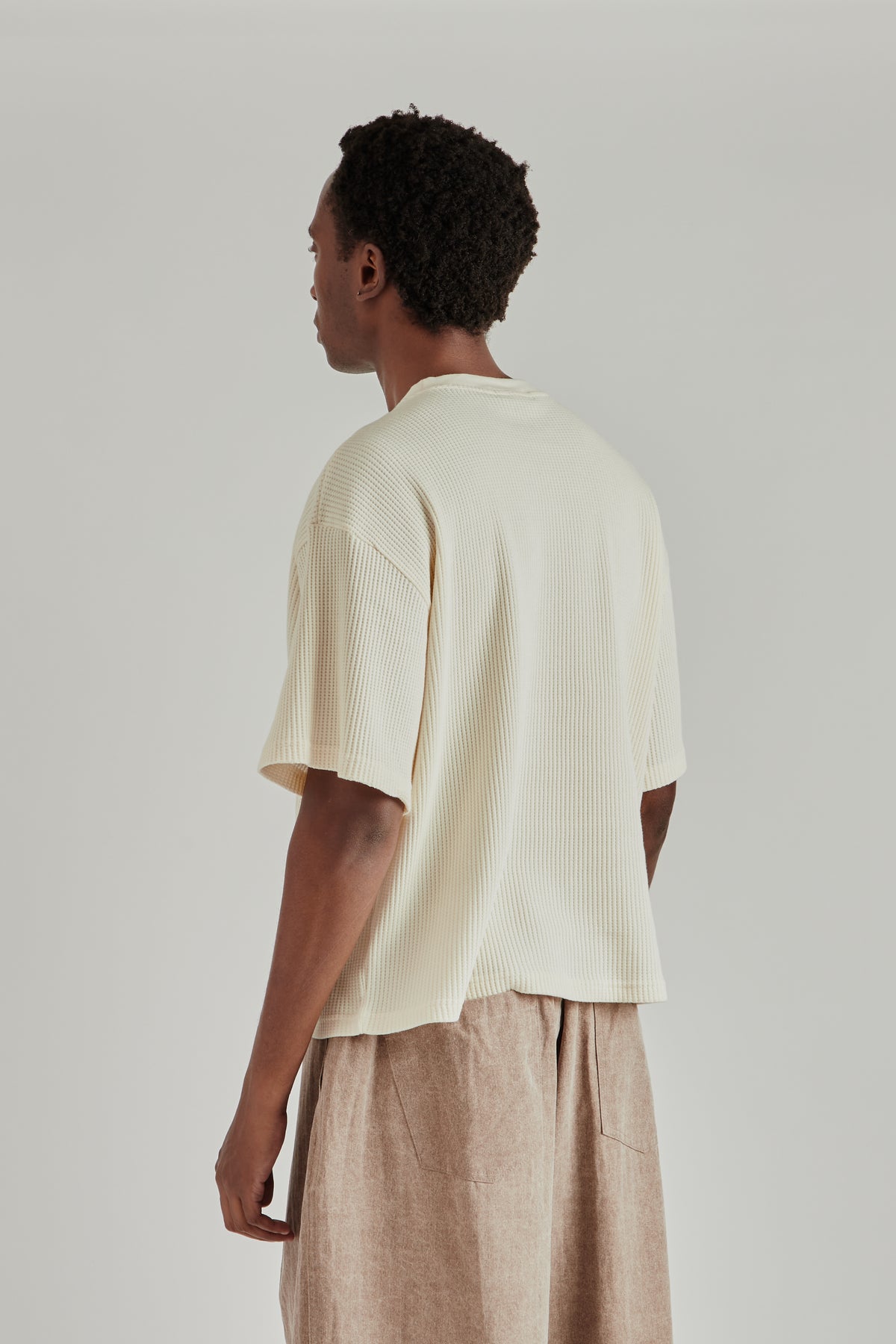Estudio Niksen FW26 Cropped Waffle Tee Cream1885