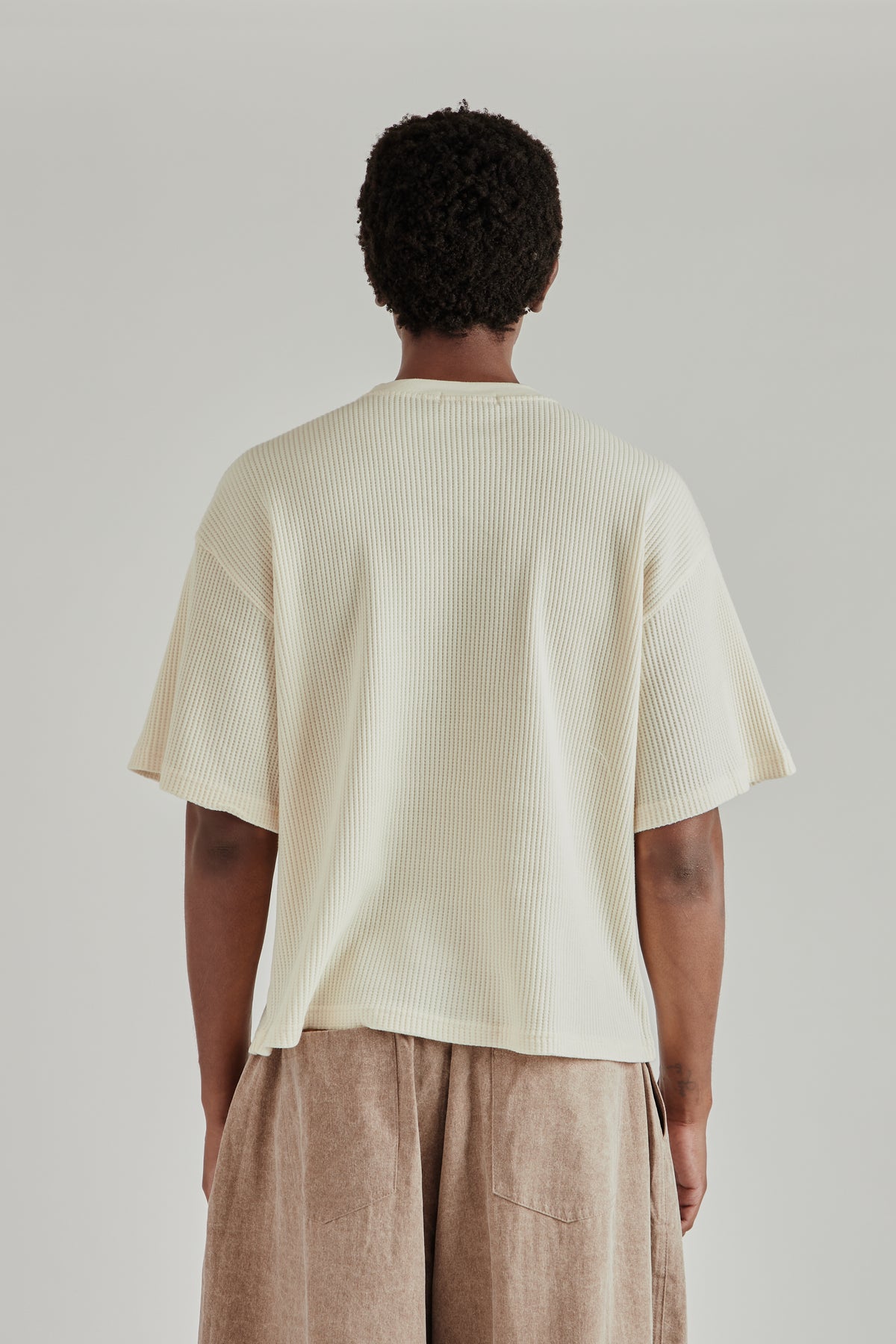 Estudio Niksen FW26 Cropped Waffle Tee Cream1888