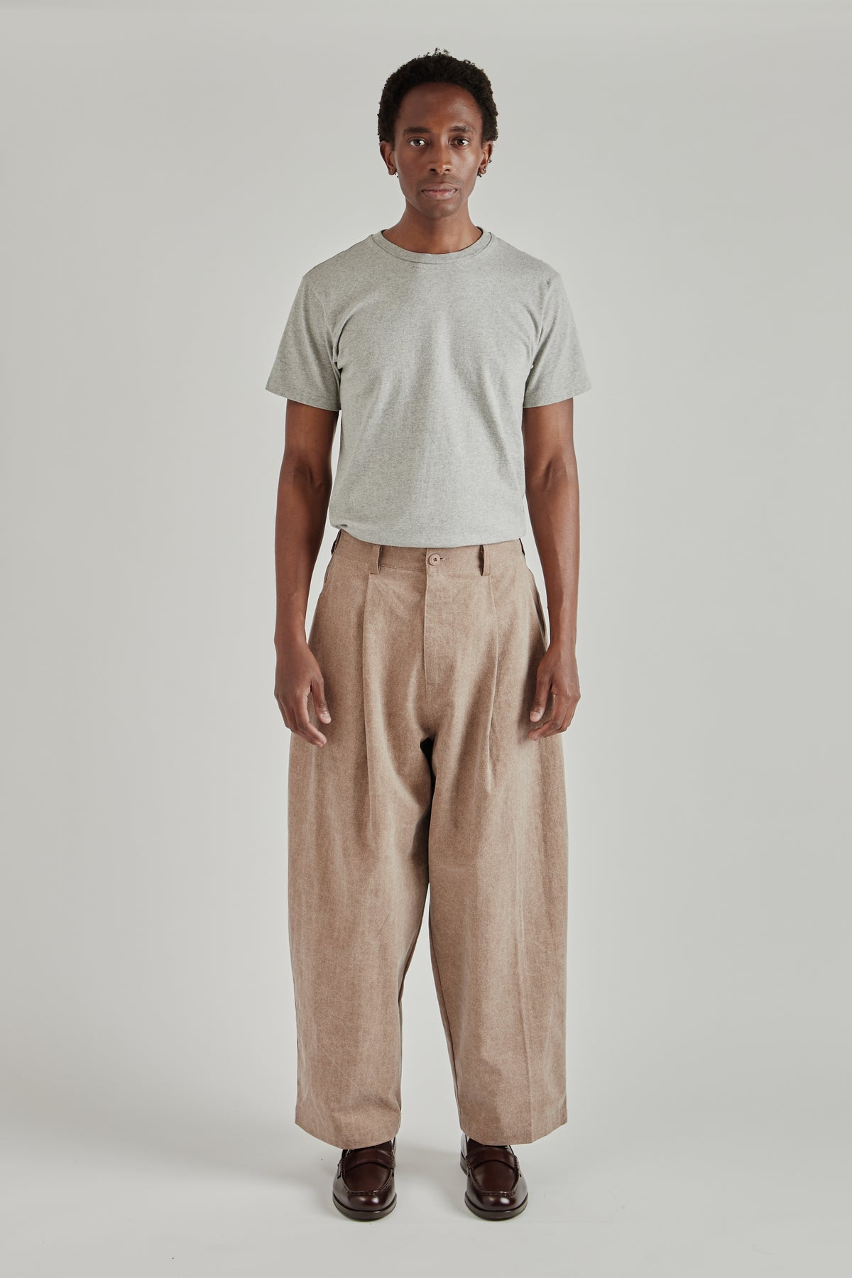 Estudio Niksen FW26 Herringbone Balloon Trousers Brown1832