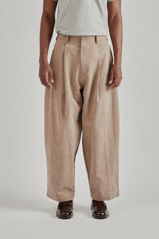 Estudio Niksen FW26 Herringbone Balloon Trousers Brown1834