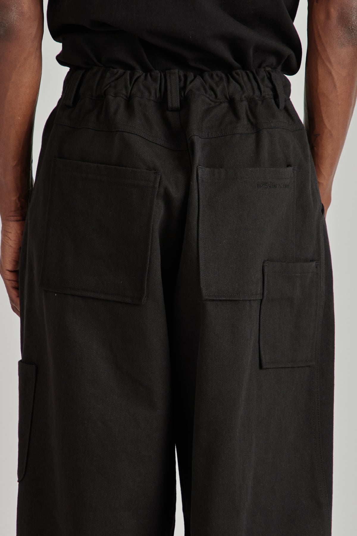 Mismatched Pocket Jeans - Black