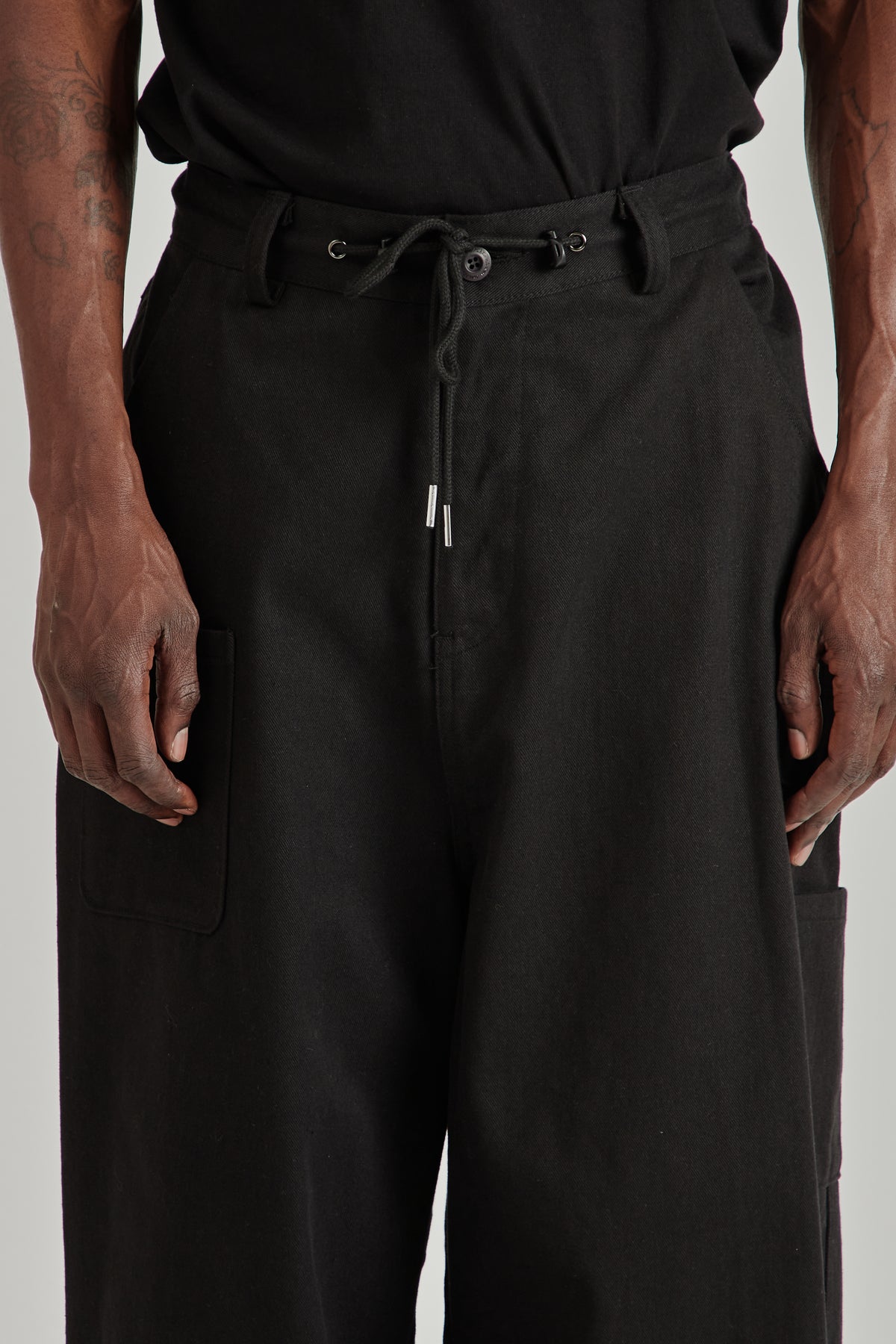 Mismatched Pocket Jeans - Black