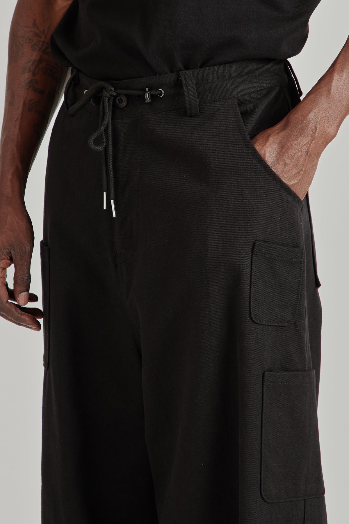 Mismatched Pocket Jeans - Black