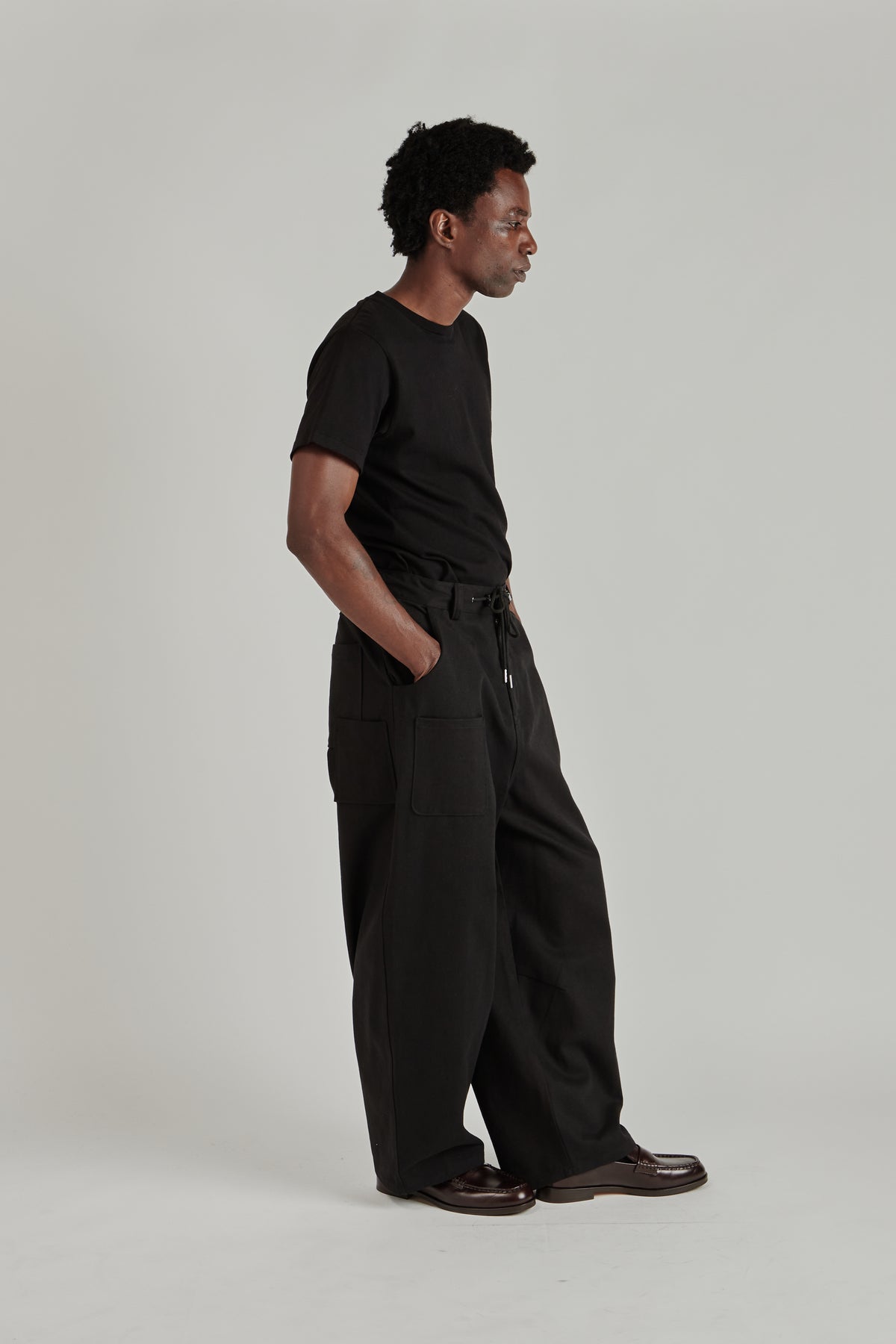 Mismatched Pocket Jeans - Black