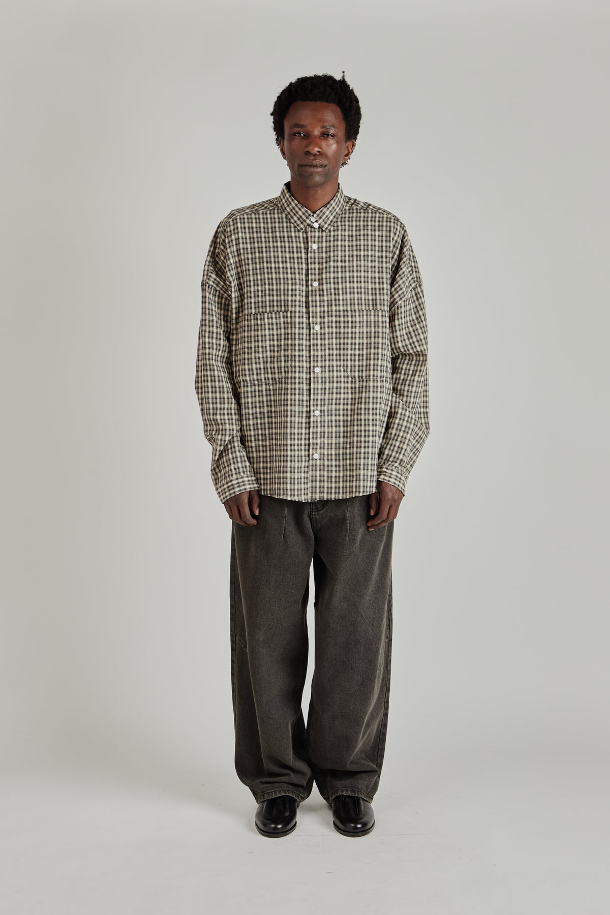 Oxford Balloon Shirt - Brown Checkered