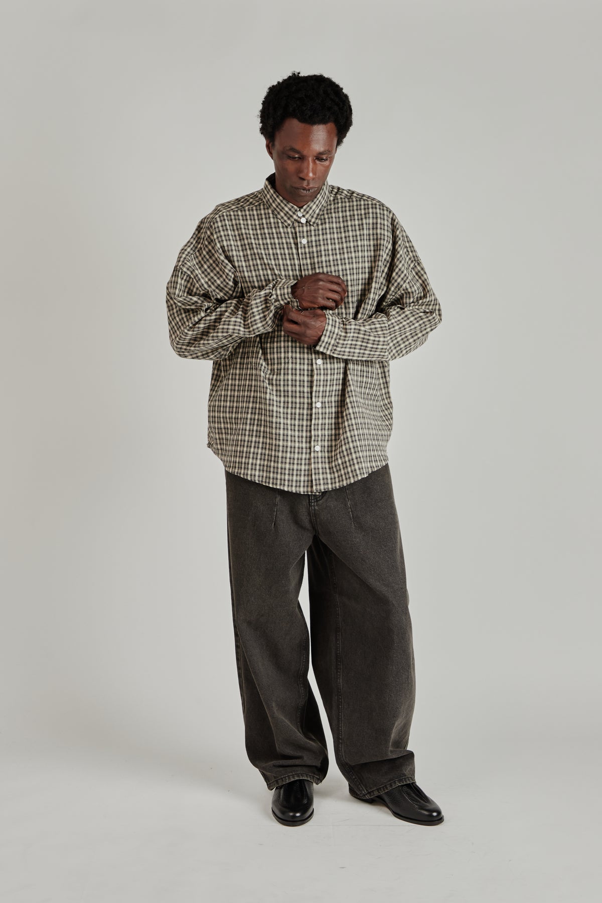 Oxford Balloon Shirt - Brown Checkered