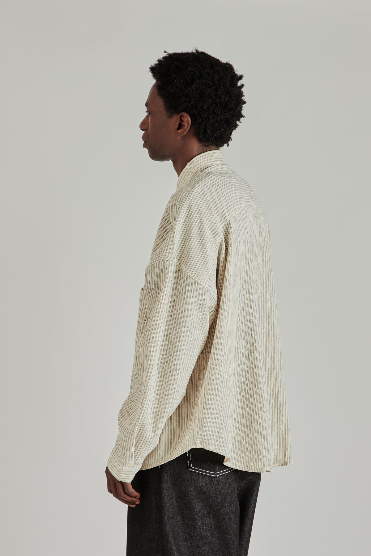 Oxford Balloon Shirt - Brown Stripe