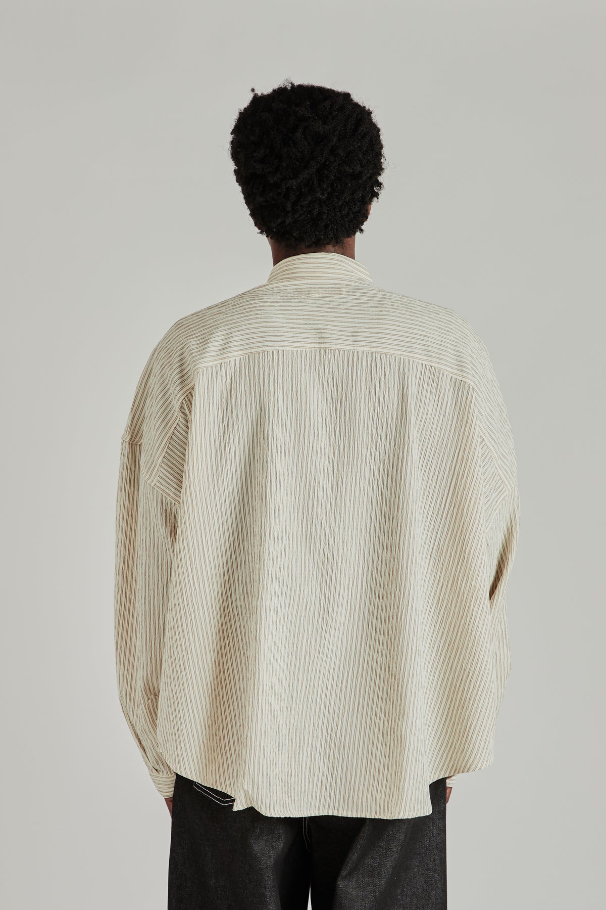 Oxford Balloon Shirt - Brown Stripe