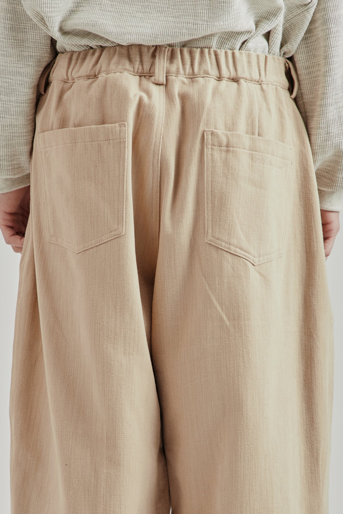 Pleated Balloon Trousers - Beige