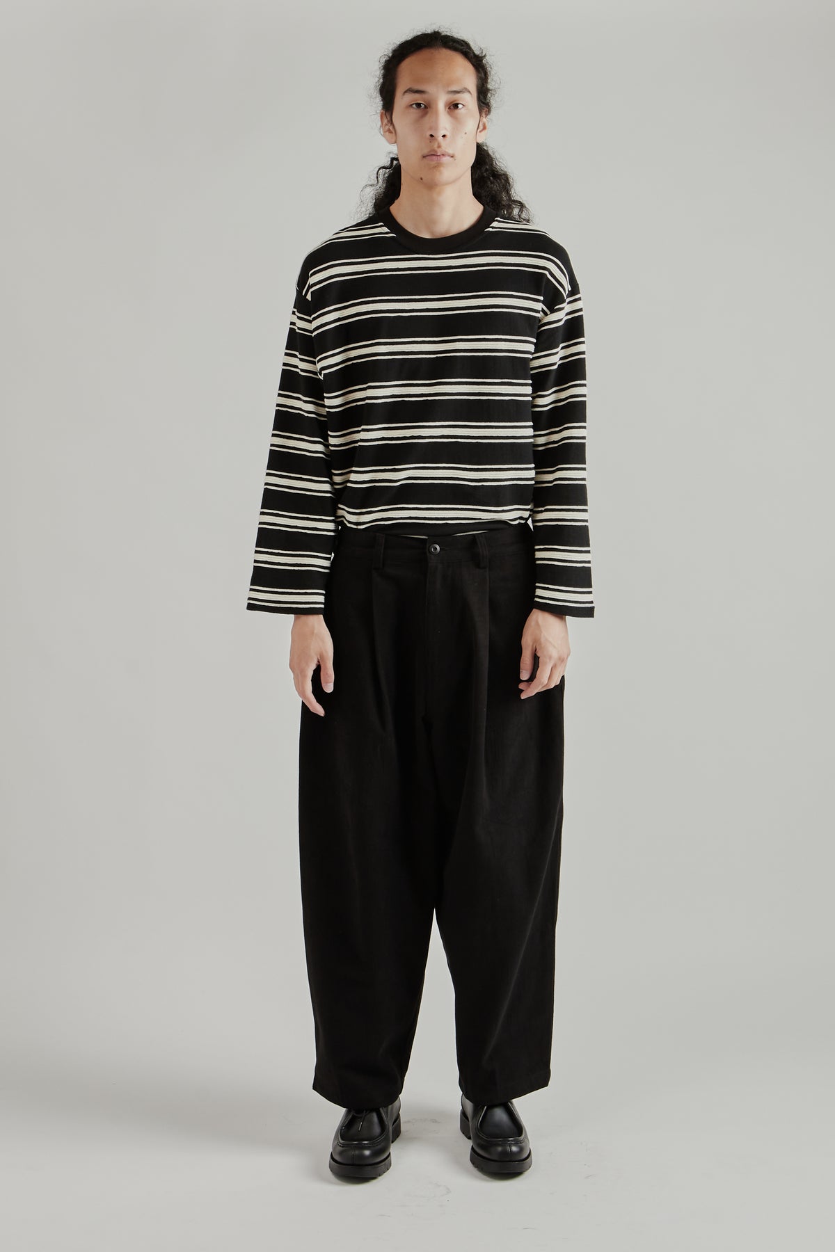Pleated Balloon Trousers - Black