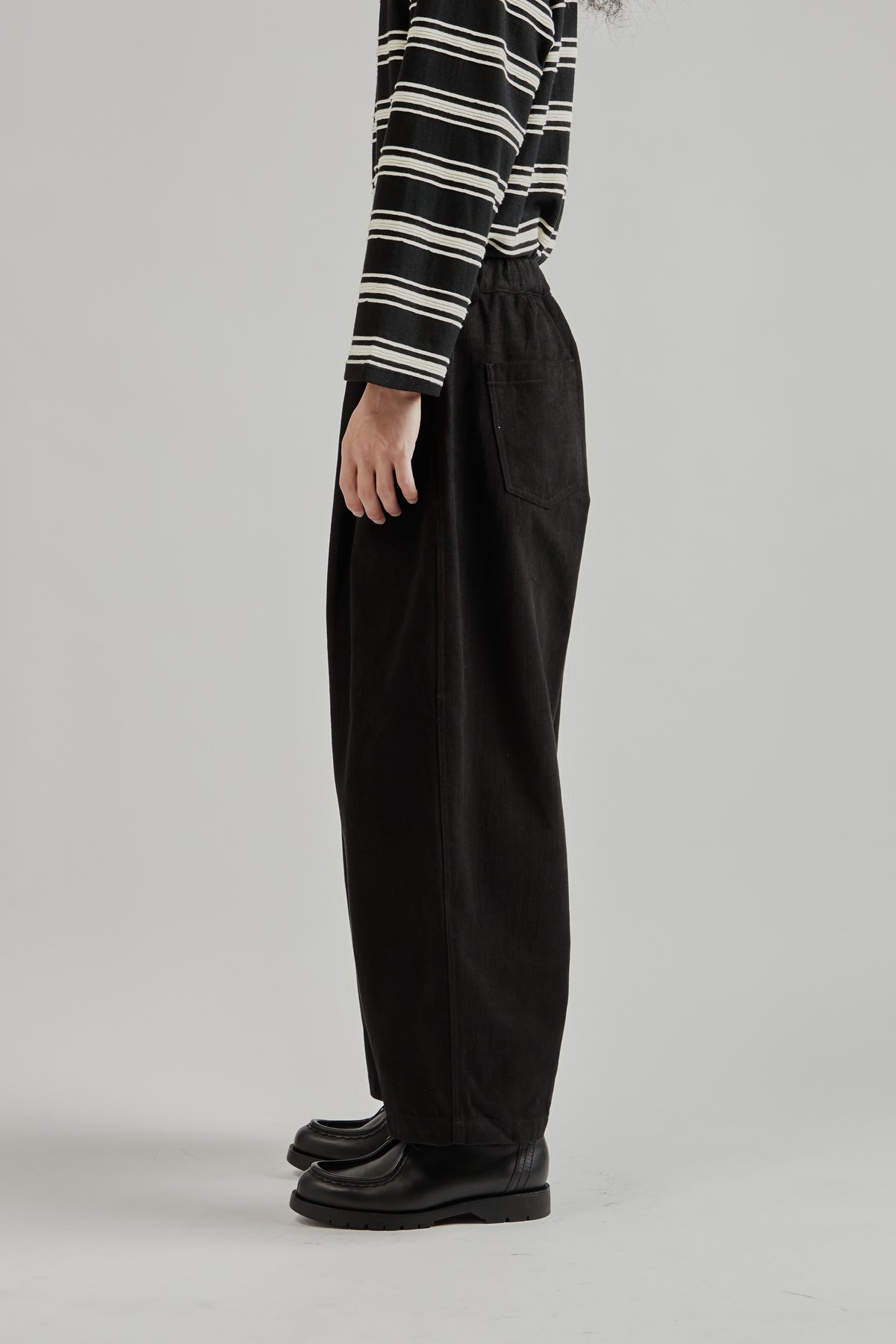 Pleated Balloon Trousers - Black