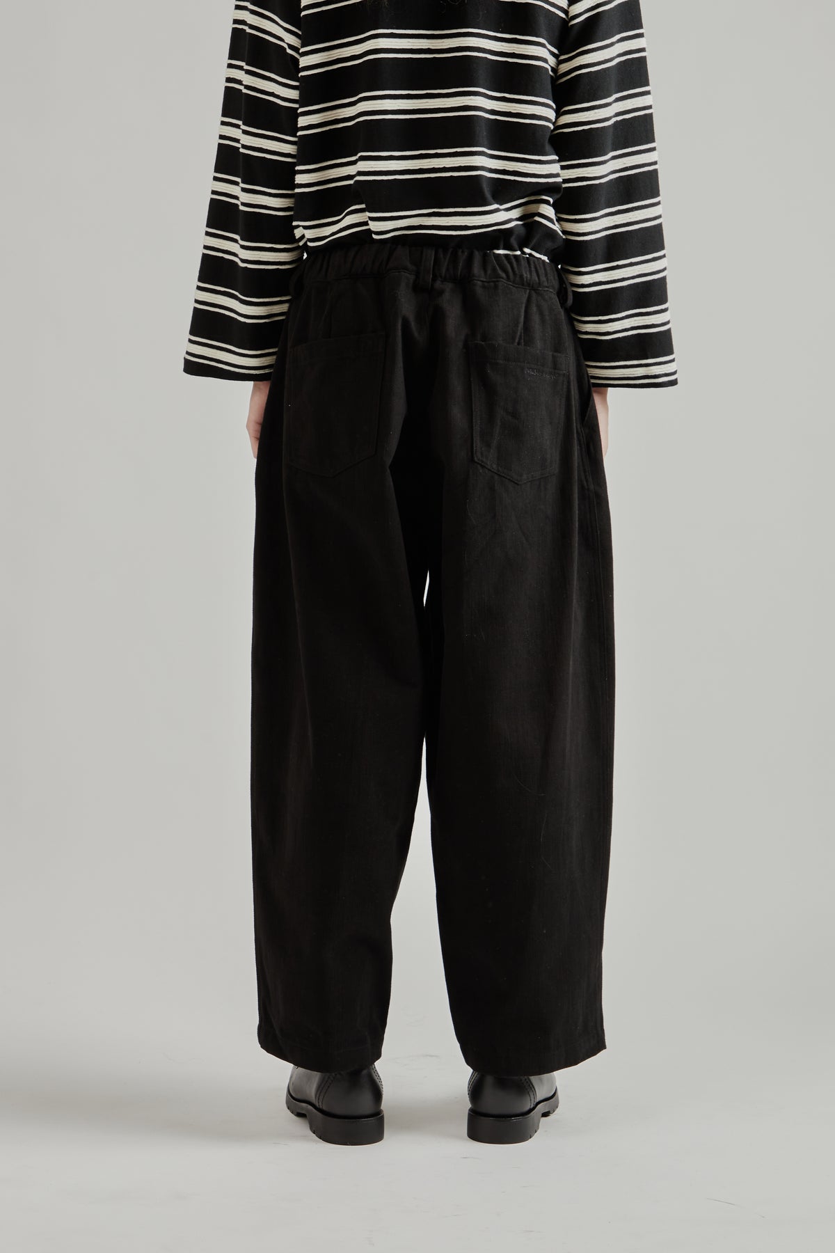 Pleated Balloon Trousers - Black