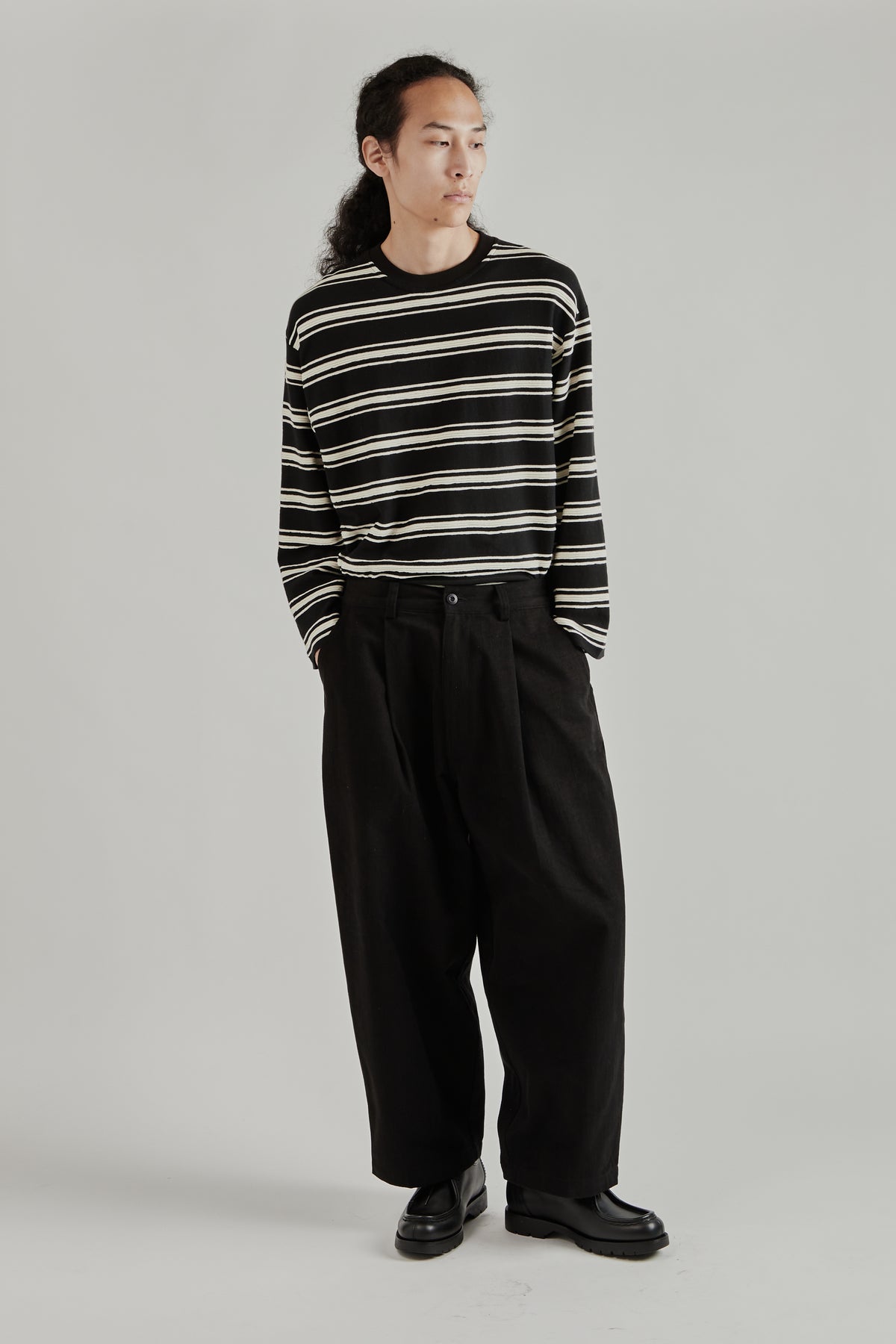 Pleated Balloon Trousers - Black