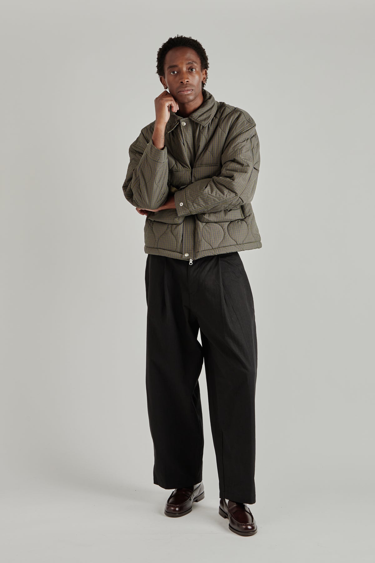 Estudio Niksen FW26 Quilted Pocket Jacket Checkered2053