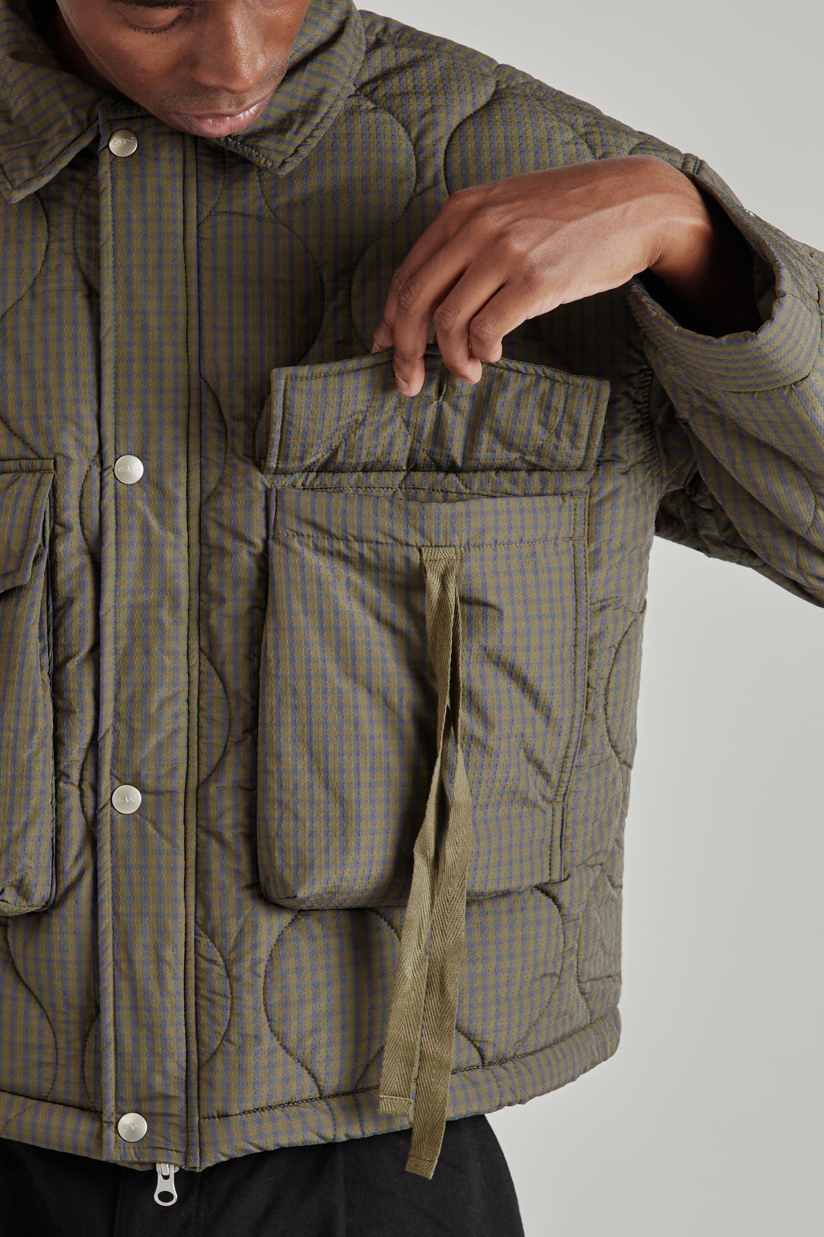 Estudio Niksen FW26 Quilted Pocket Jacket Checkered2055