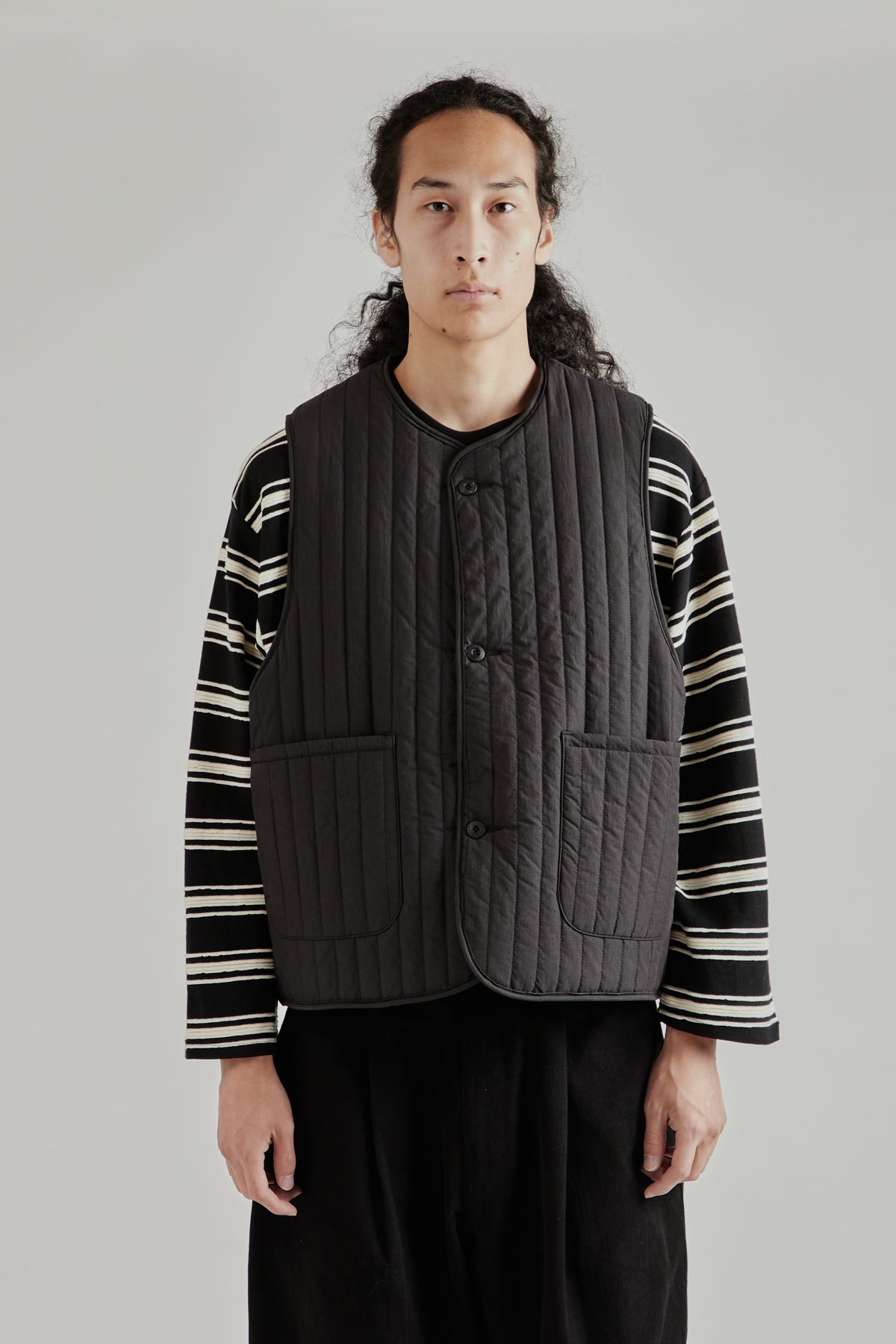 Reversible Fleece Vest - Black