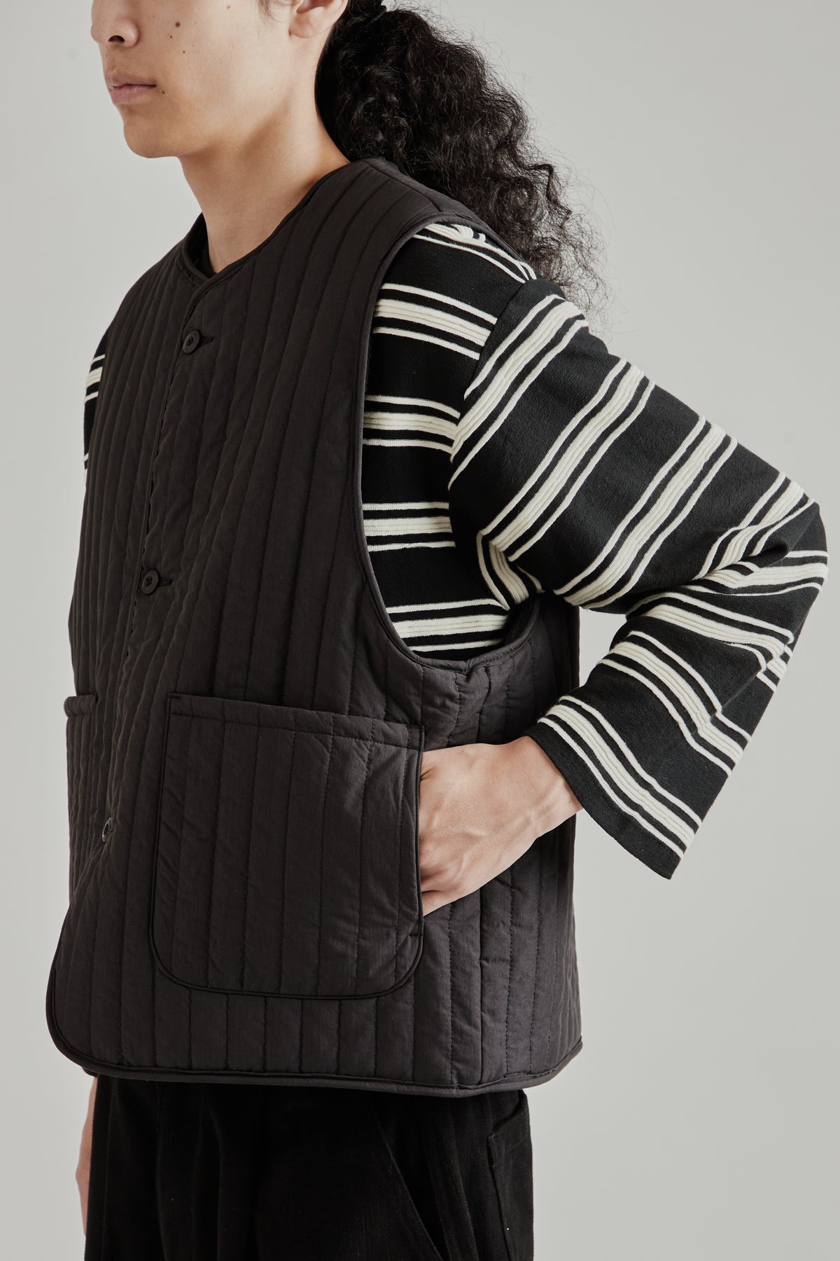 Reversible Fleece Vest - Black