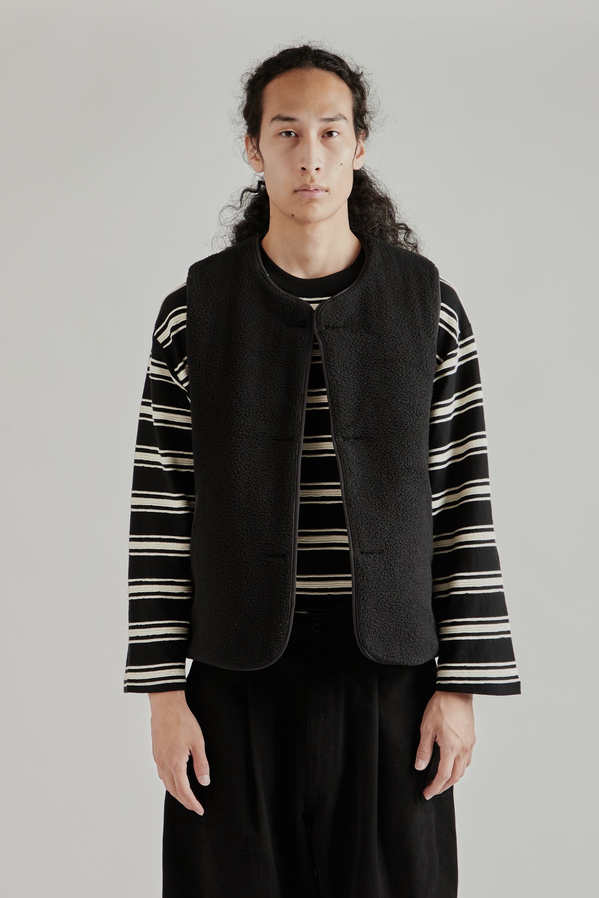 Reversible Fleece Vest - Black