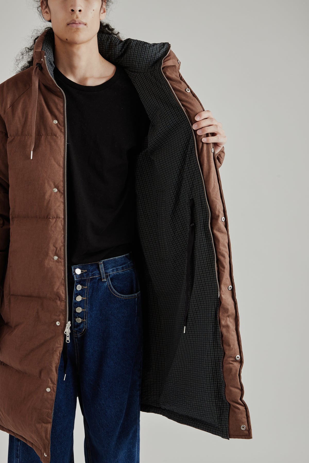 Reversible Heavy Puffer - Brown/Checkered