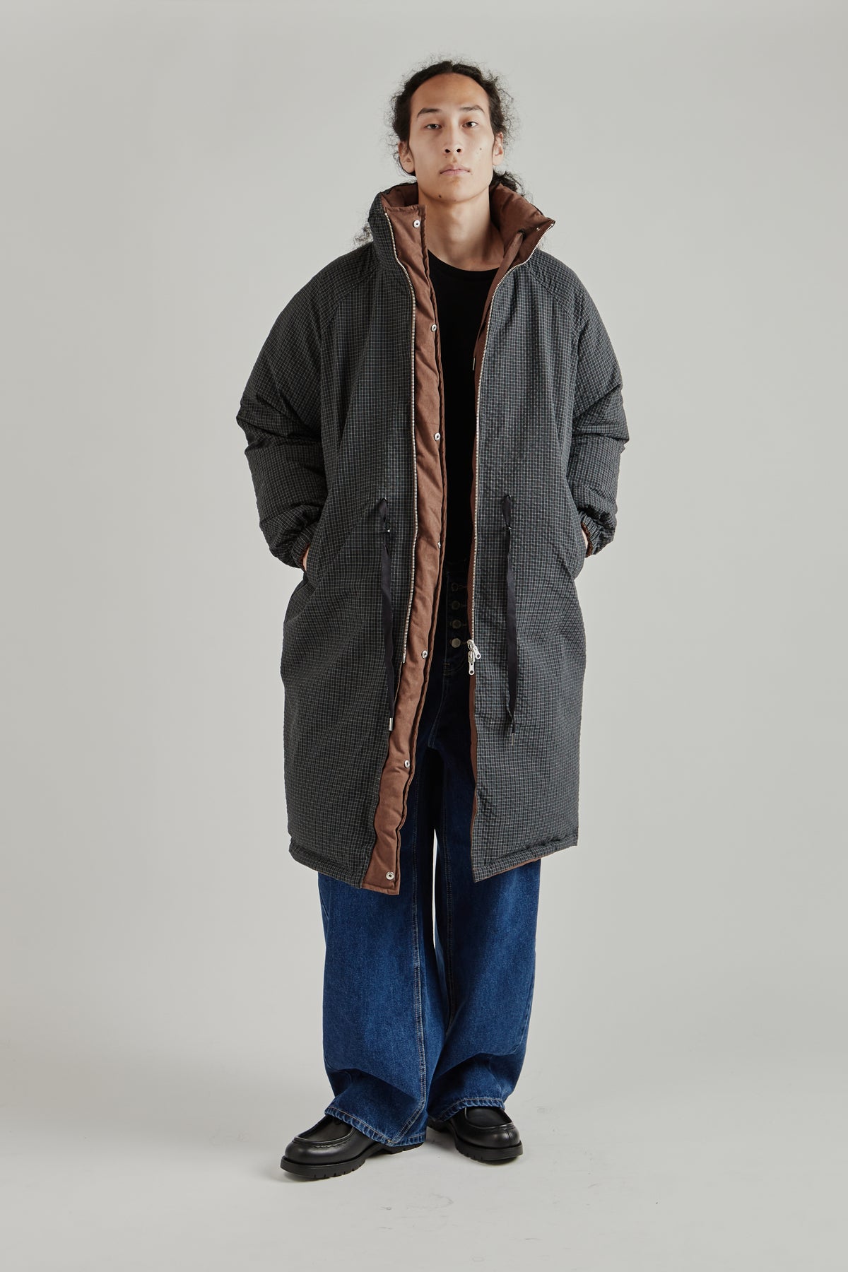 Reversible Heavy Puffer - Brown/Checkered
