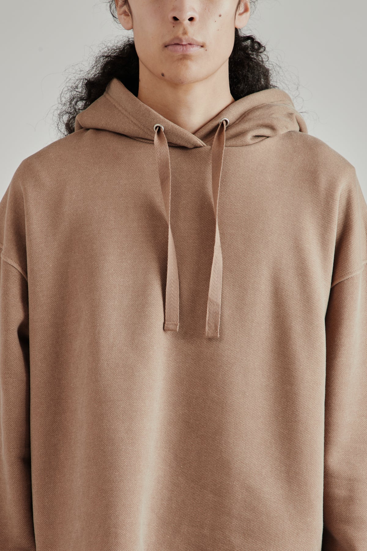 String Boxy Hoodie - Brown
