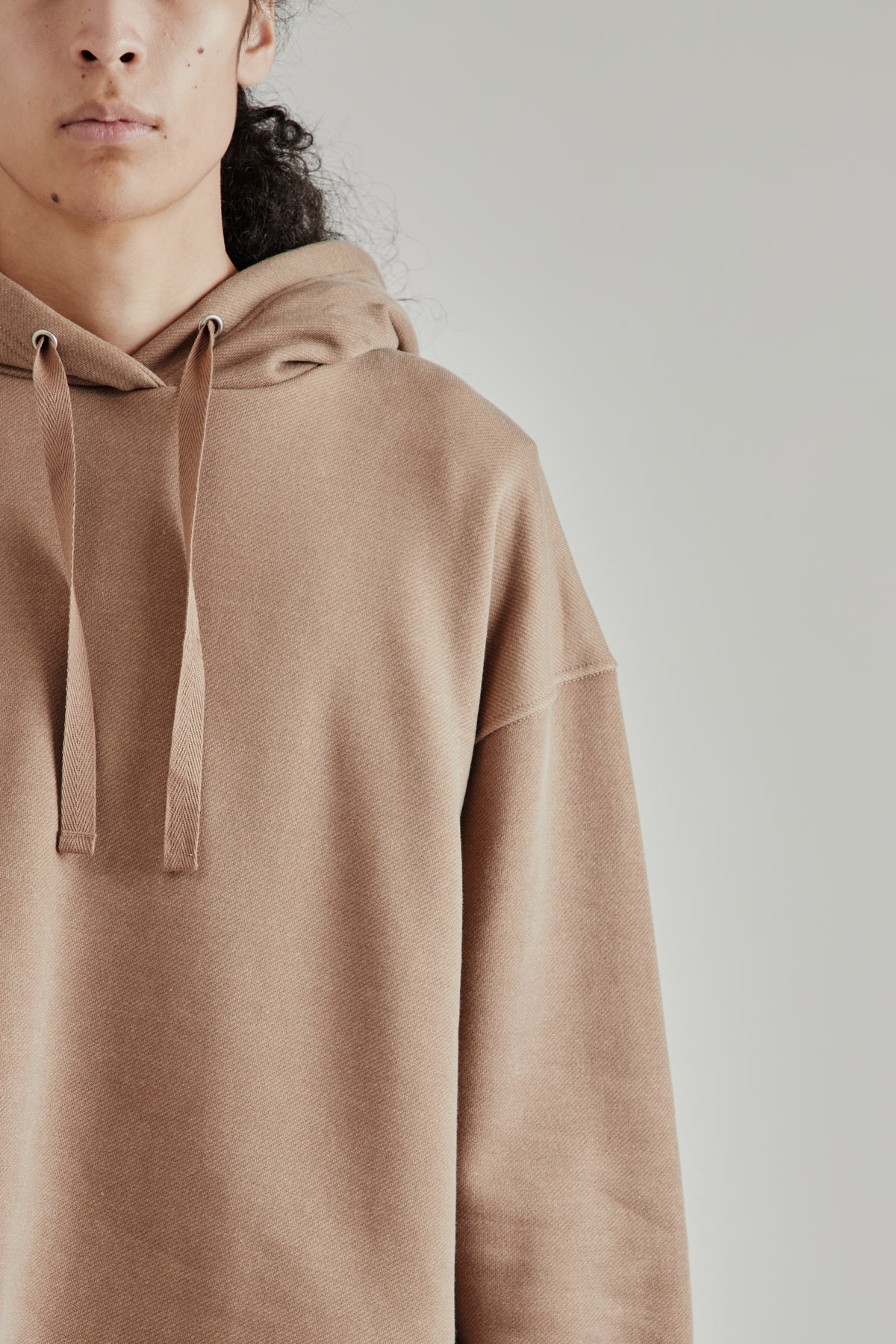 String Boxy Hoodie - Brown