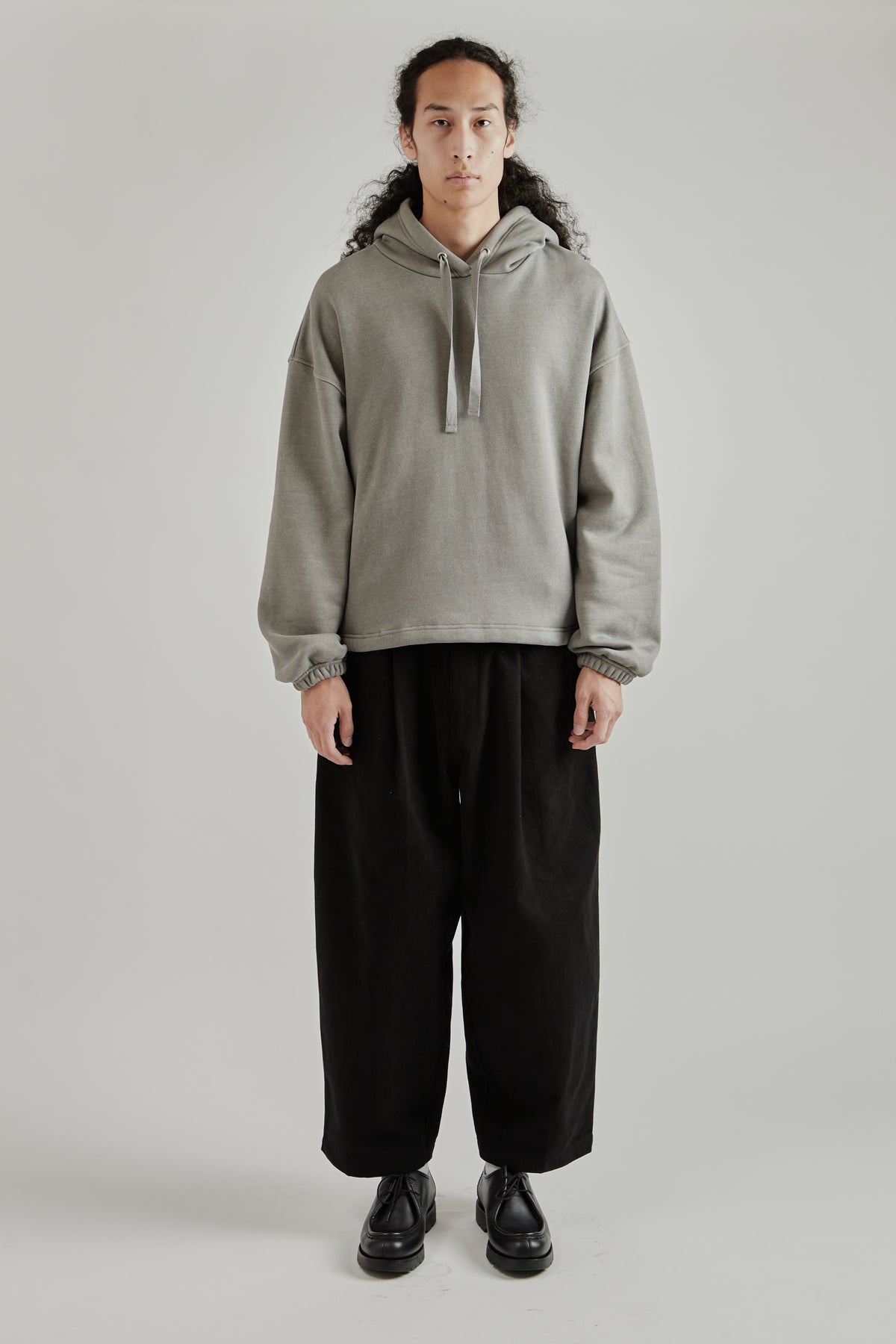 String Boxy Hoodie - Charcoal