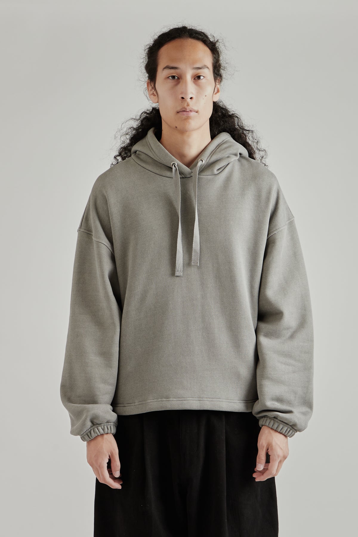 String Boxy Hoodie - Charcoal