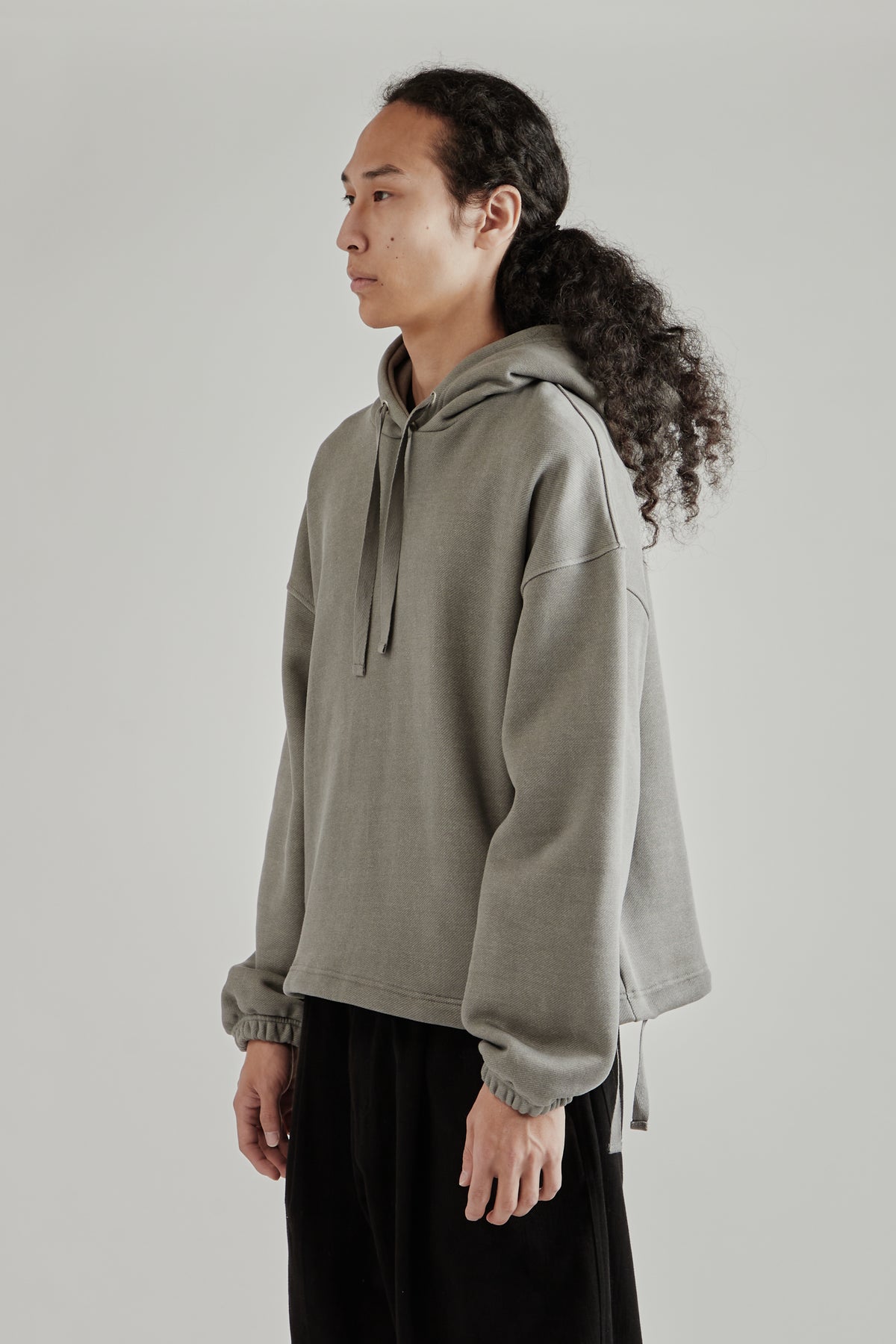 String Boxy Hoodie - Charcoal