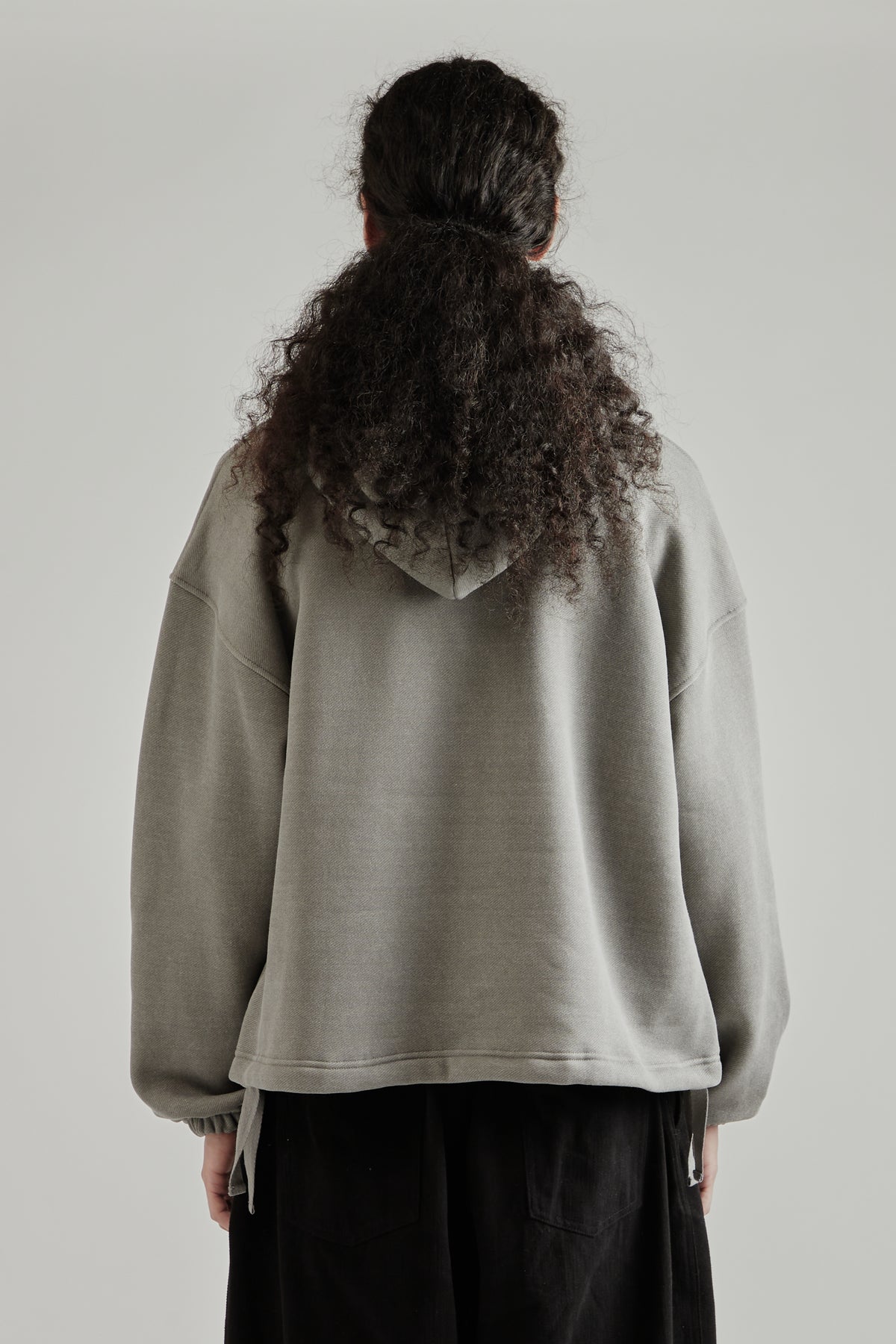 String Boxy Hoodie - Charcoal
