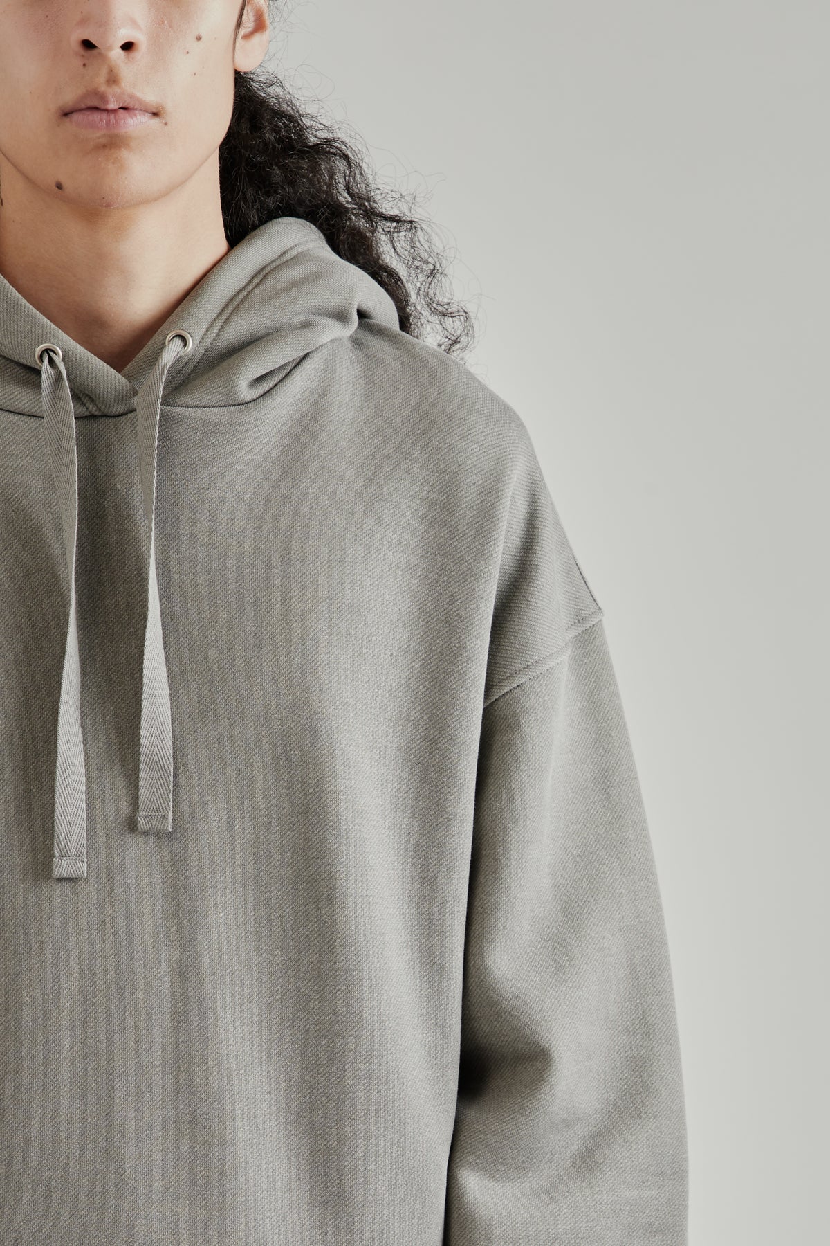 String Boxy Hoodie - Charcoal