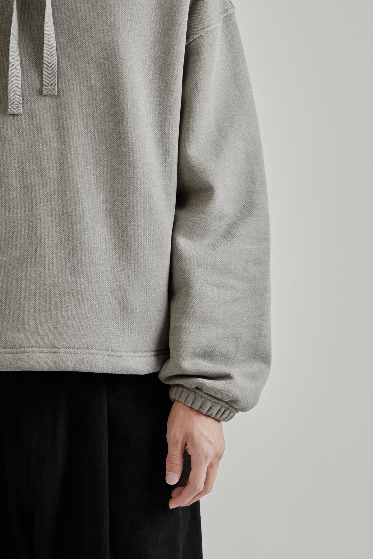 String Boxy Hoodie - Charcoal