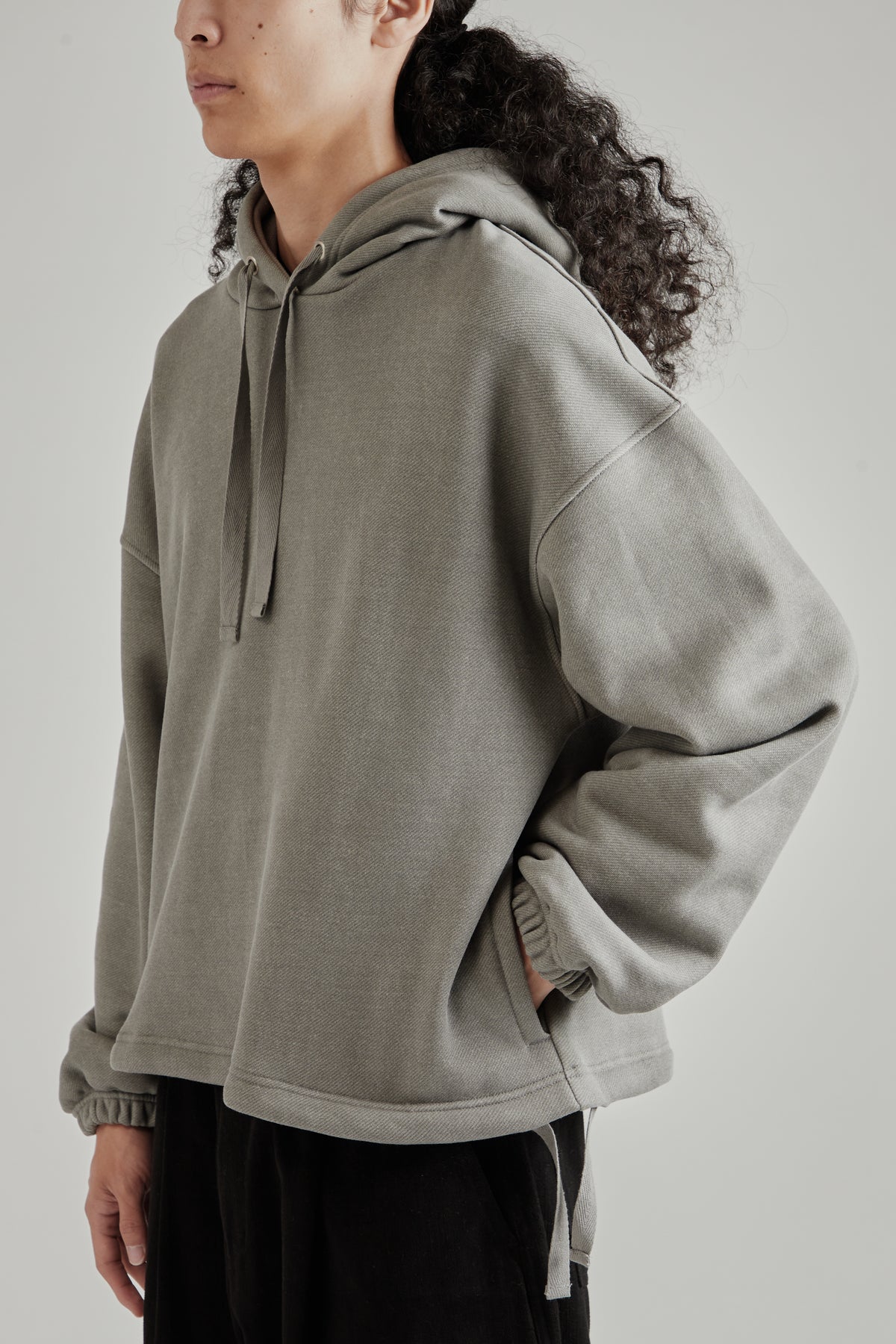 String Boxy Hoodie - Charcoal