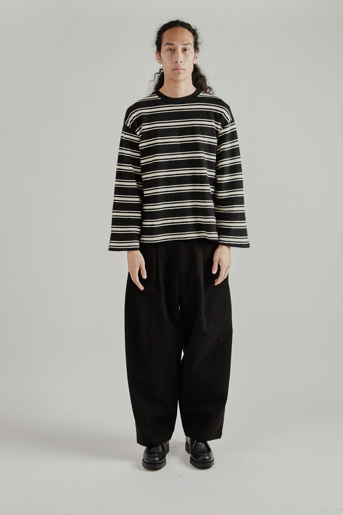 Textured Stripe Tee - Black Stripe