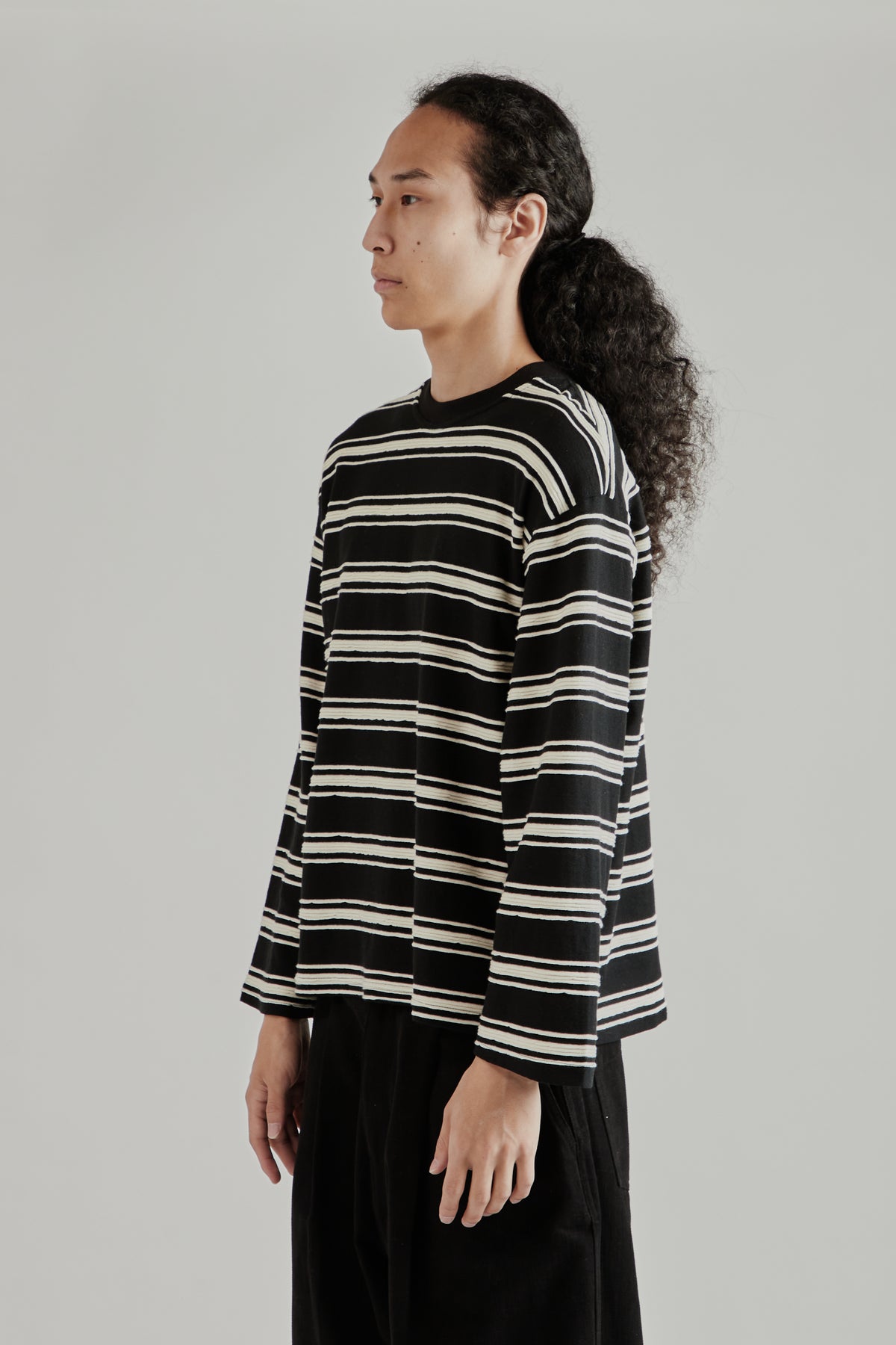 Textured Stripe Tee - Black Stripe