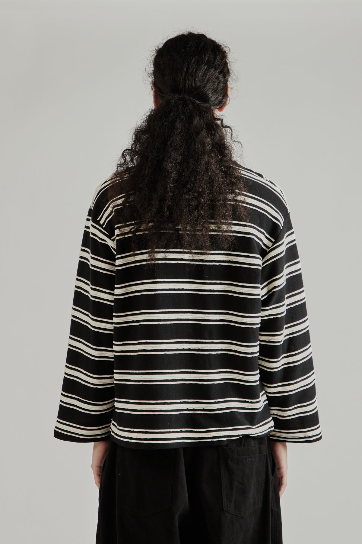Textured Stripe Tee - Black Stripe