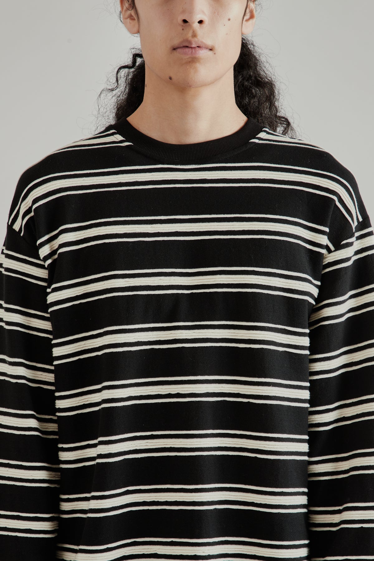 Textured Stripe Tee - Black Stripe