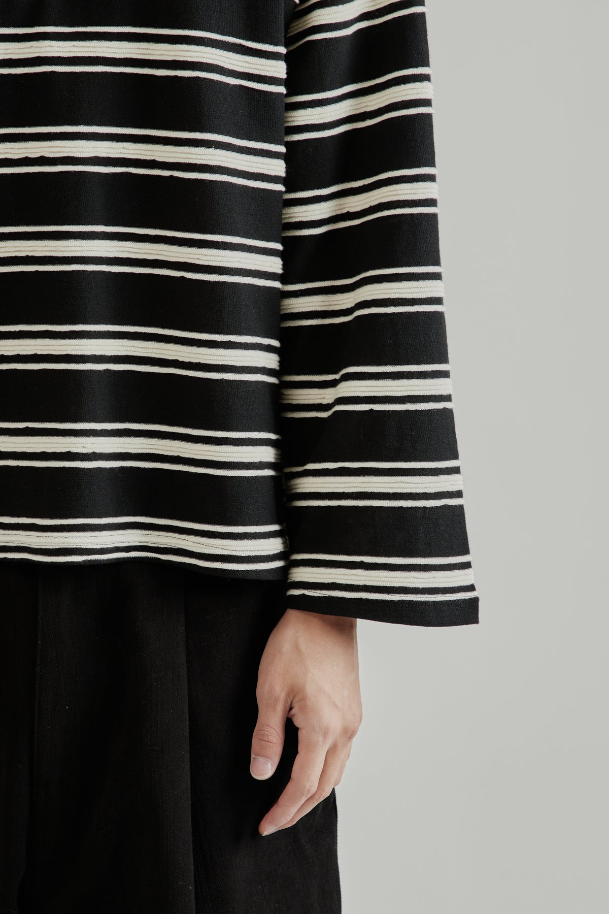 Textured Stripe Tee - Black Stripe