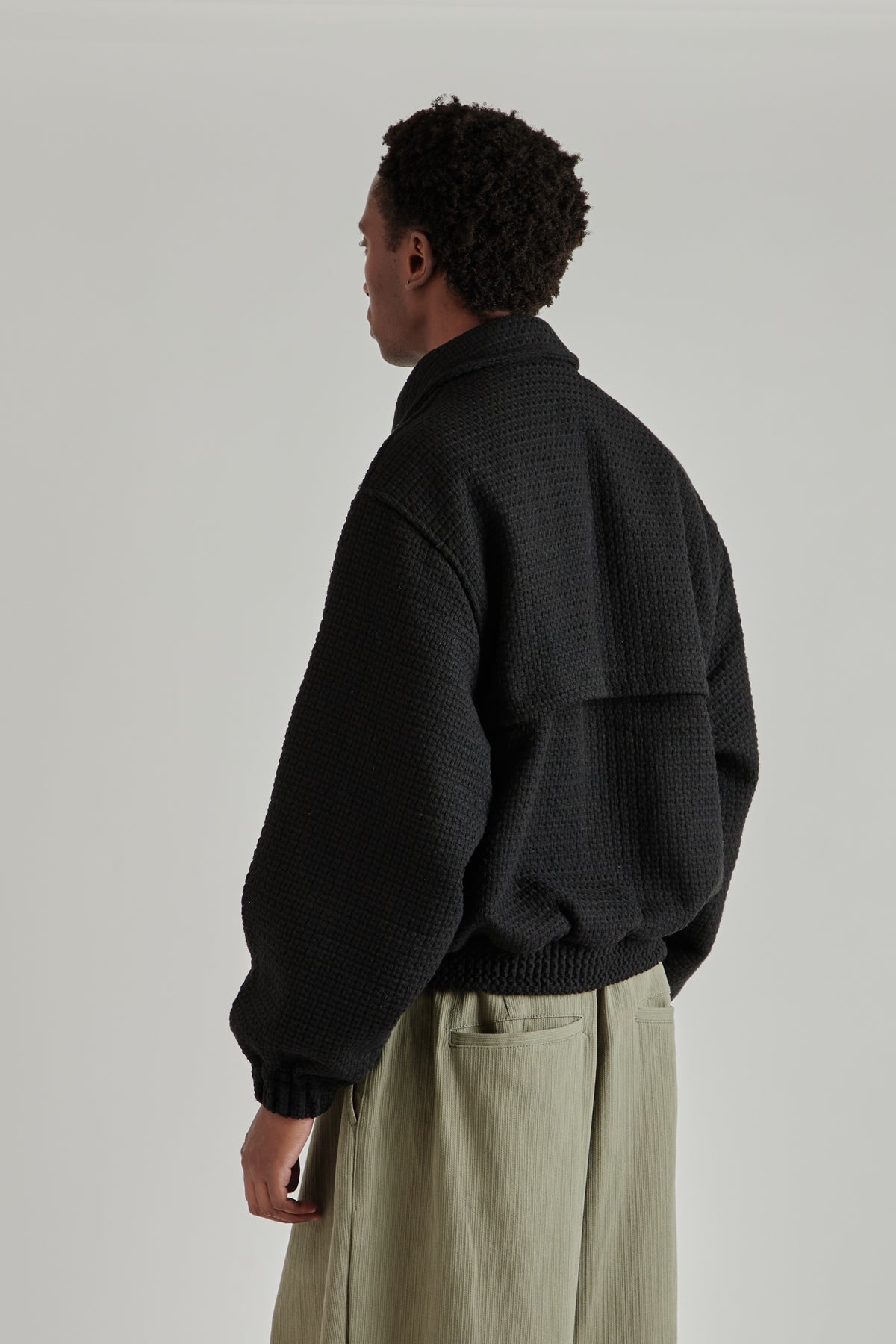Estudio Niksen FW26 Tweed Bomber Jacket Black1595