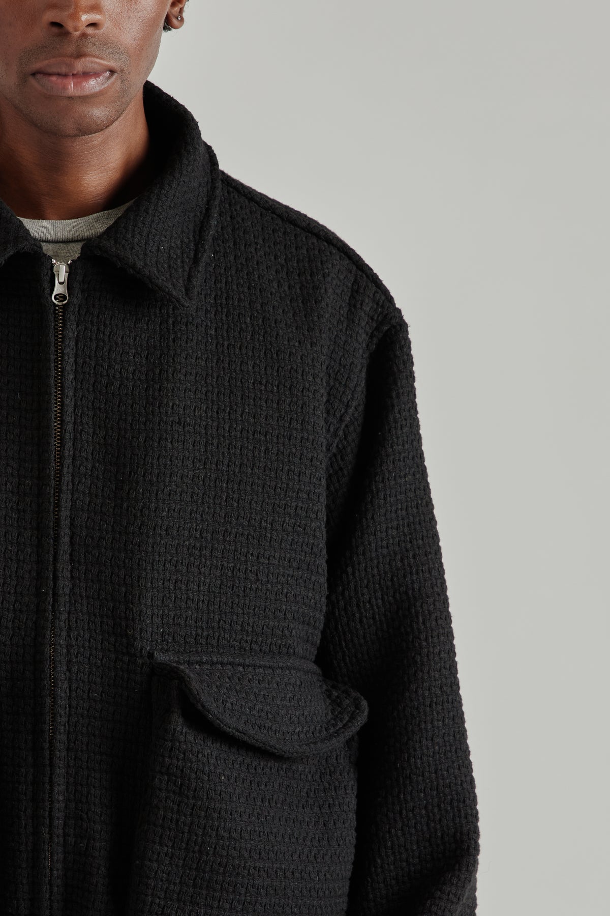 Estudio Niksen FW26 Tweed Bomber Jacket Black1601