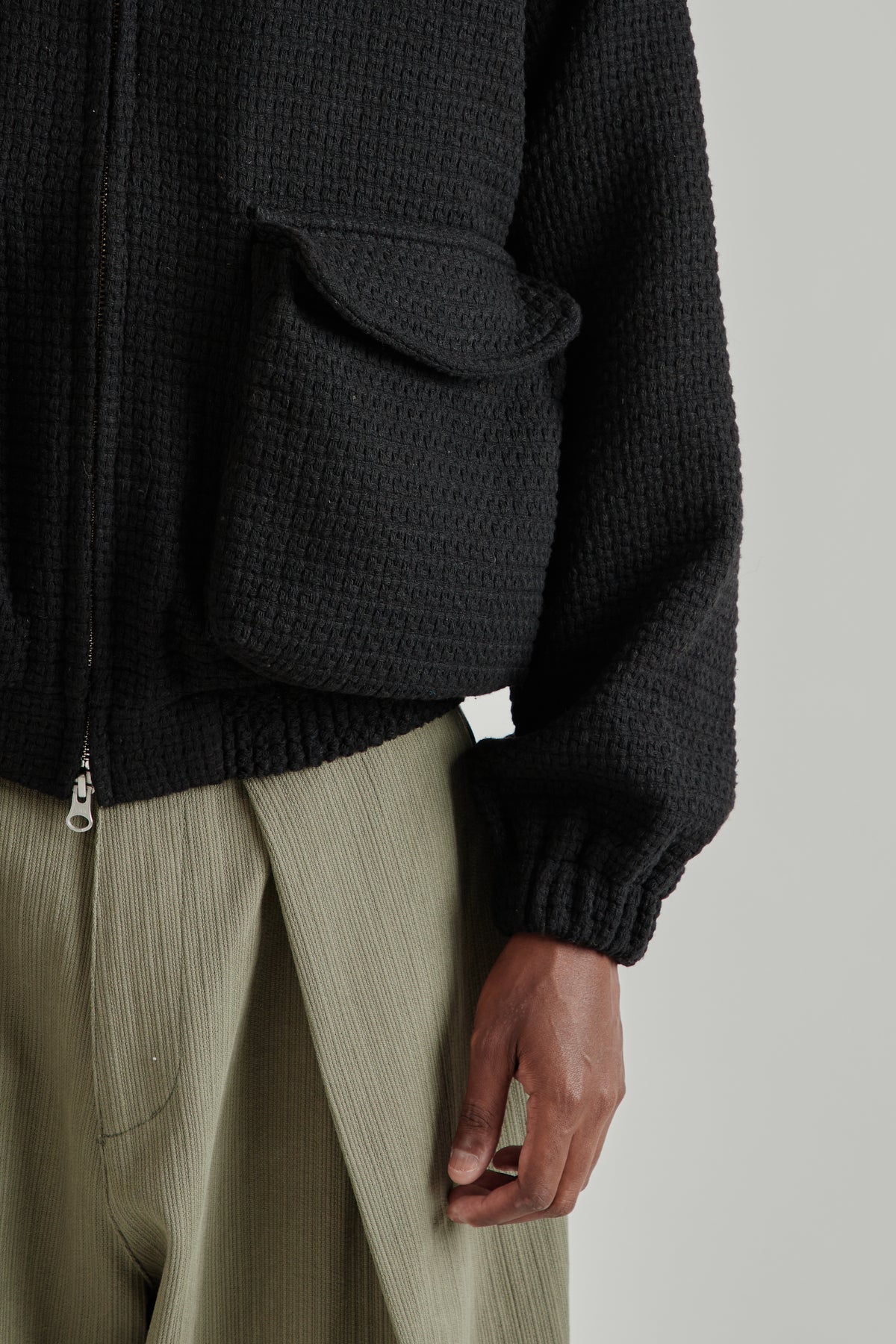 Estudio Niksen FW26 Tweed Bomber Jacket Black1602