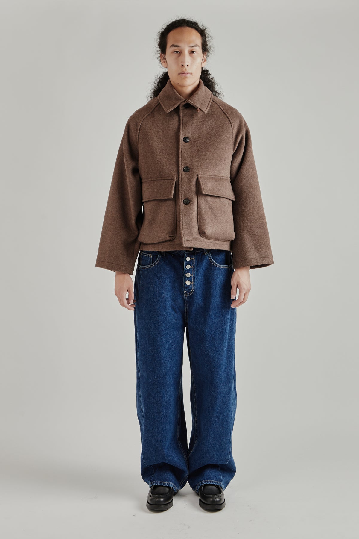 Wool Pocket Coat - Brown