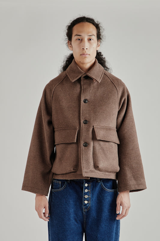 Wool Pocket Coat - Brown