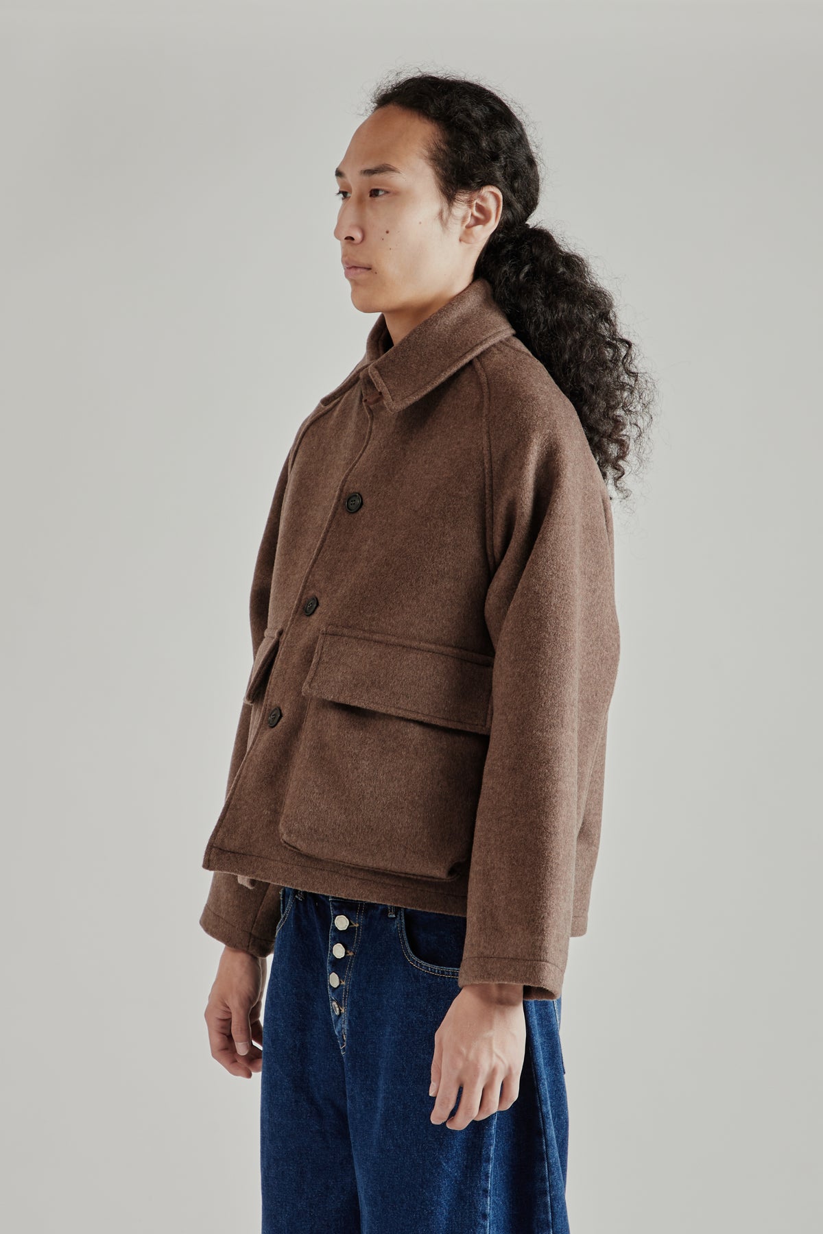 Wool Pocket Coat - Brown