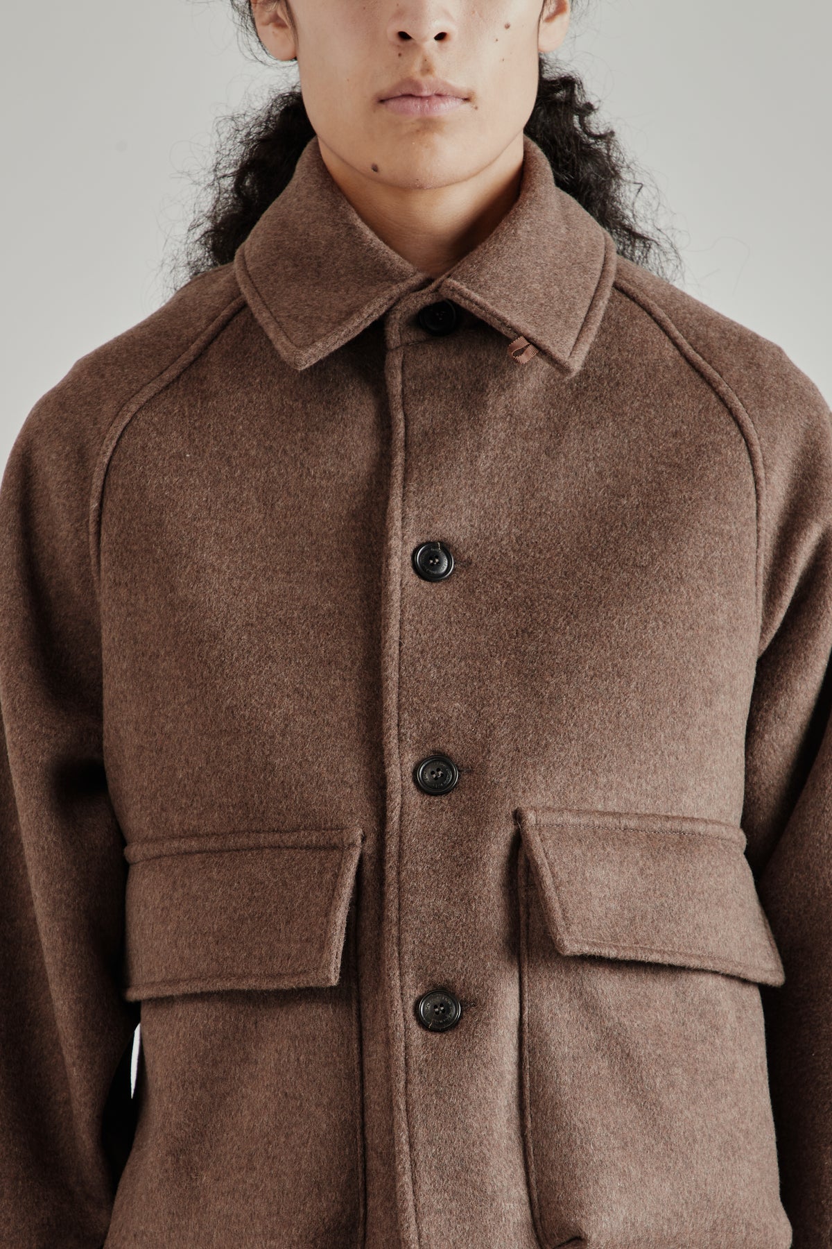 Wool Pocket Coat - Brown