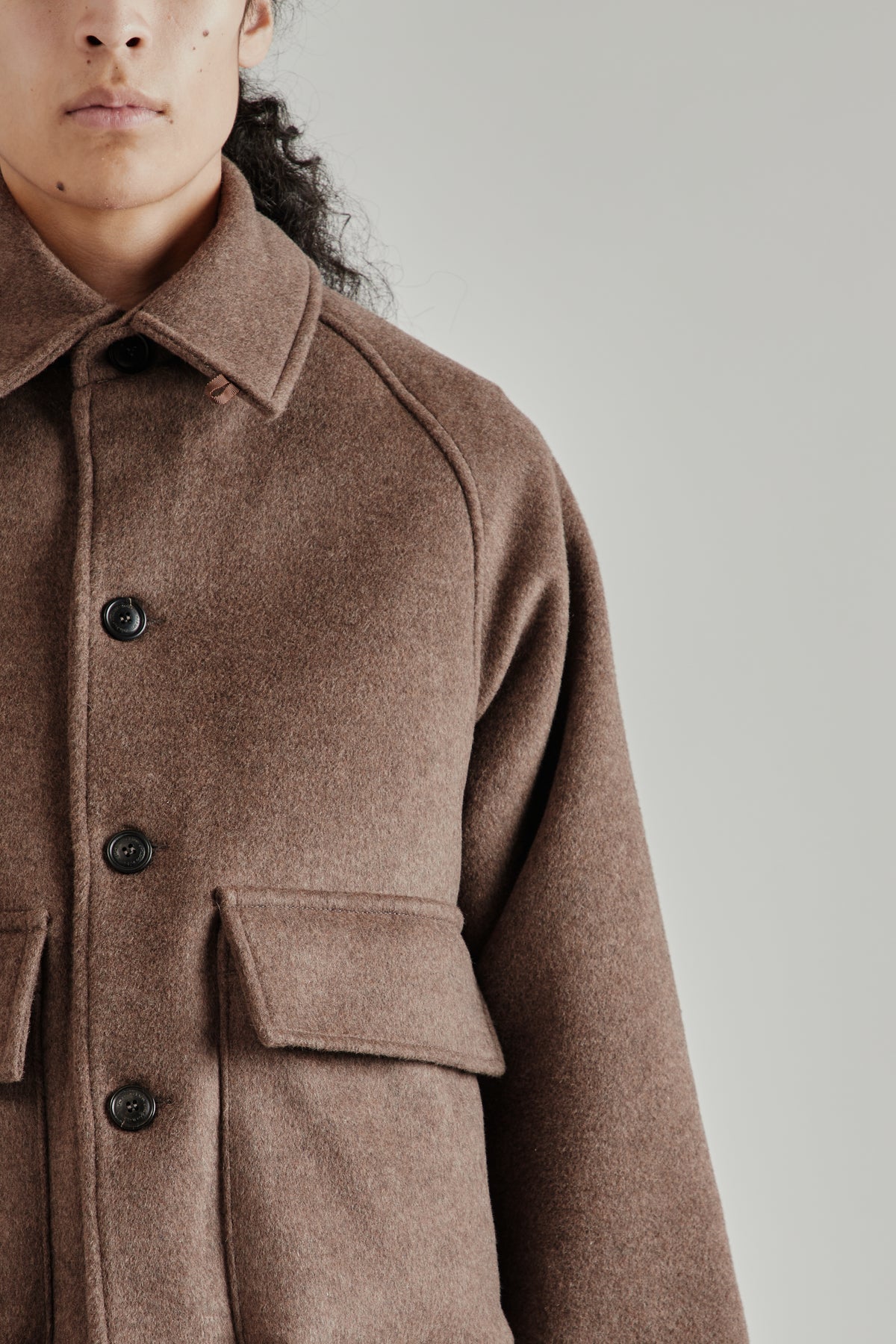 Wool Pocket Coat - Brown