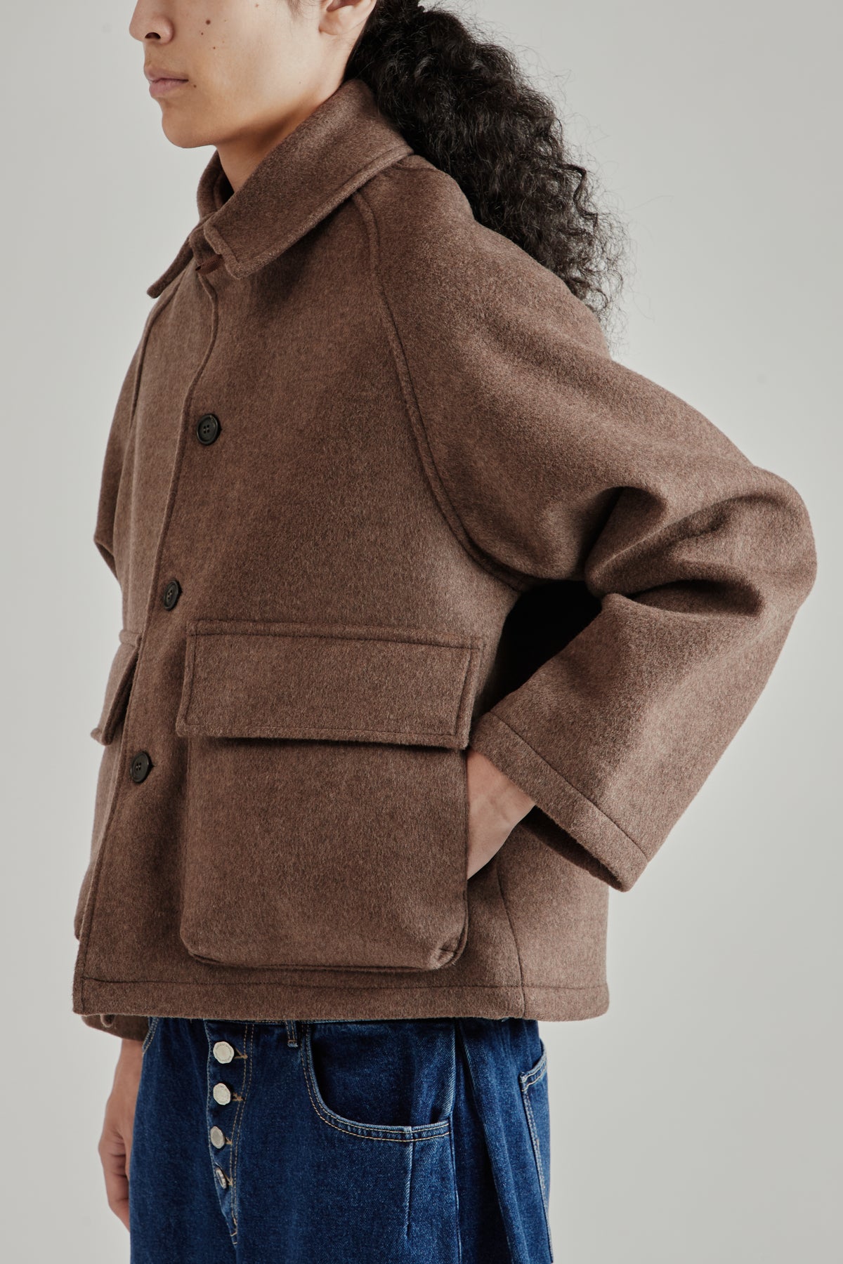 Wool Pocket Coat - Brown
