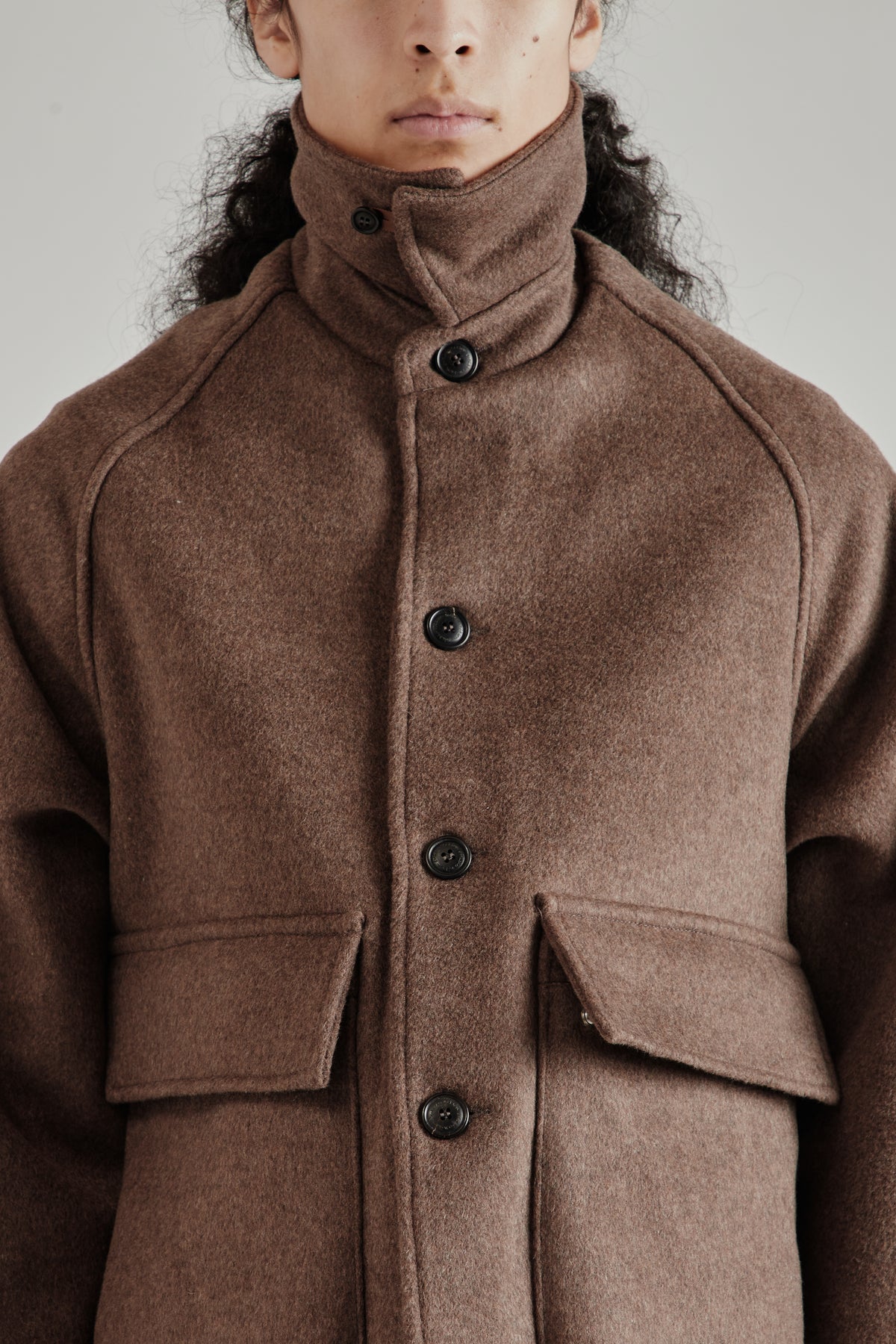 Wool Pocket Coat - Brown